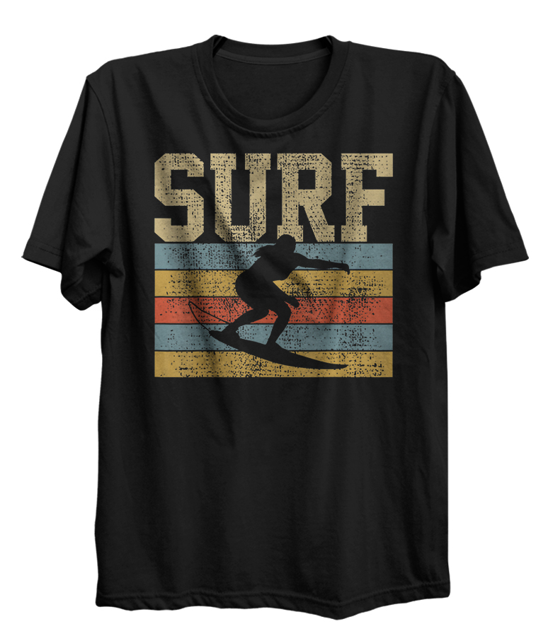 Surf Vintage Illustration Surfboard Water Sport