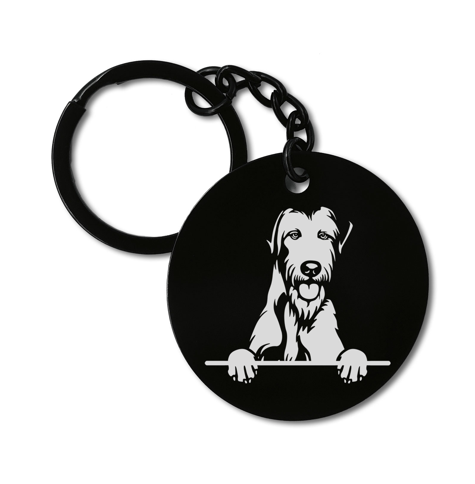 Irish Wolfhounds Cute Dog Graviruotas metalinis pakabukas su pasirenkamu užkabinimu