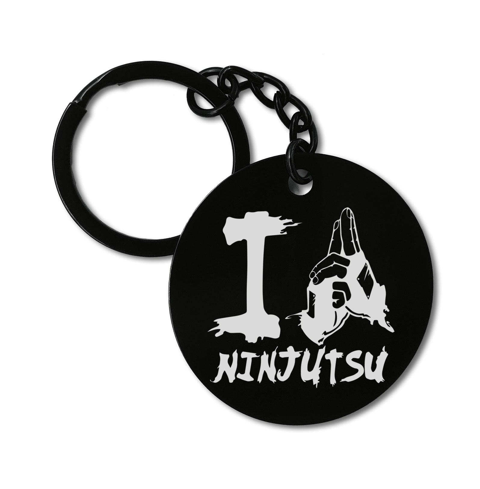 0280 I Love Ninjutsu Japanese Marshal Art Graviruotas metalinis pakabukas su pasirenkamu užkabinimu