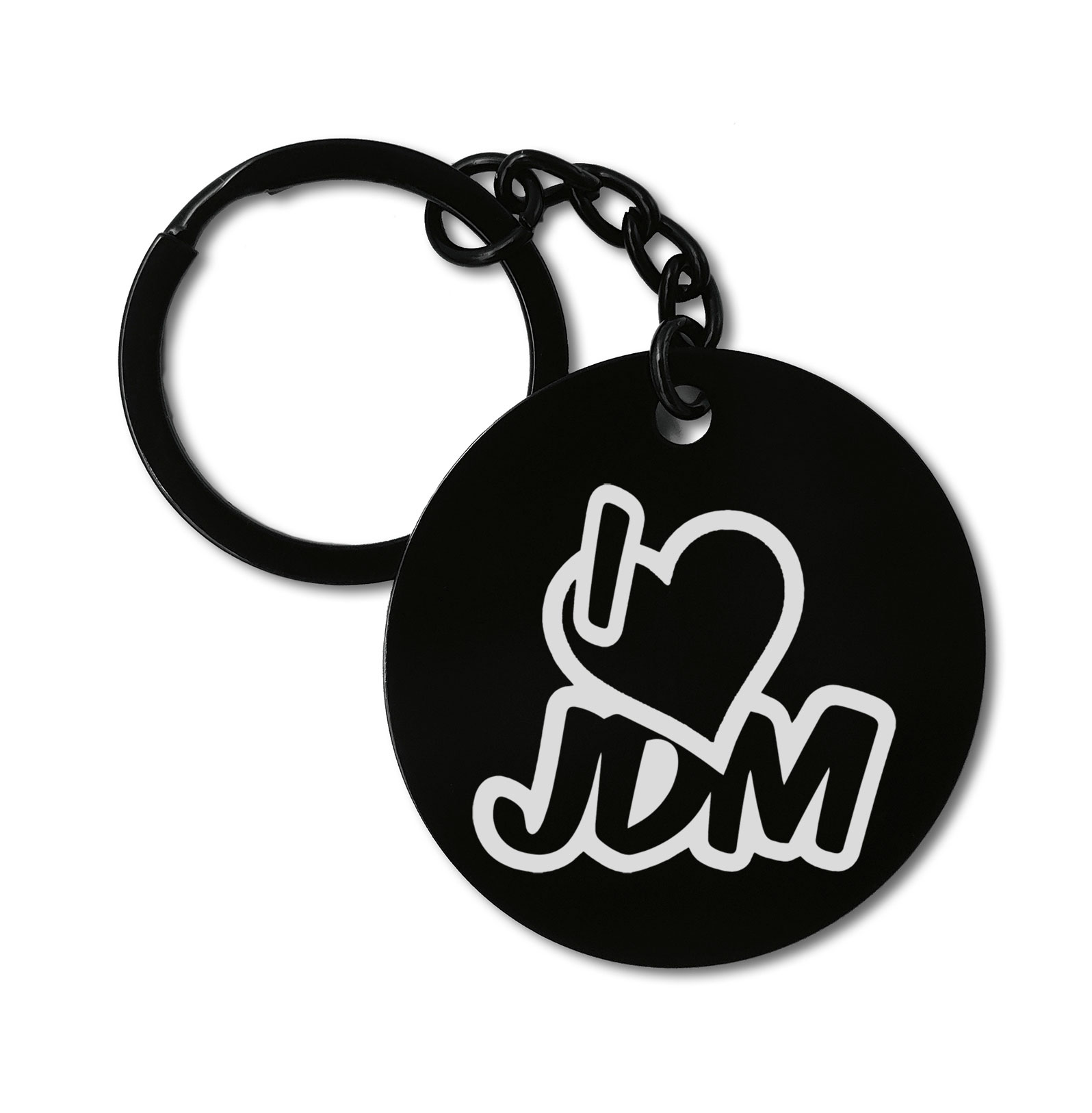 I Love JDM Graviruotas metalinis pakabukas su pasirenkamu užkabinimu