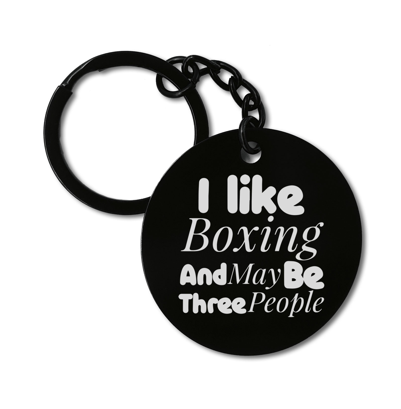 0288 I like Boxing Martial Art Funny Graviruotas metalinis pakabukas su pasirenkamu užkabinimu