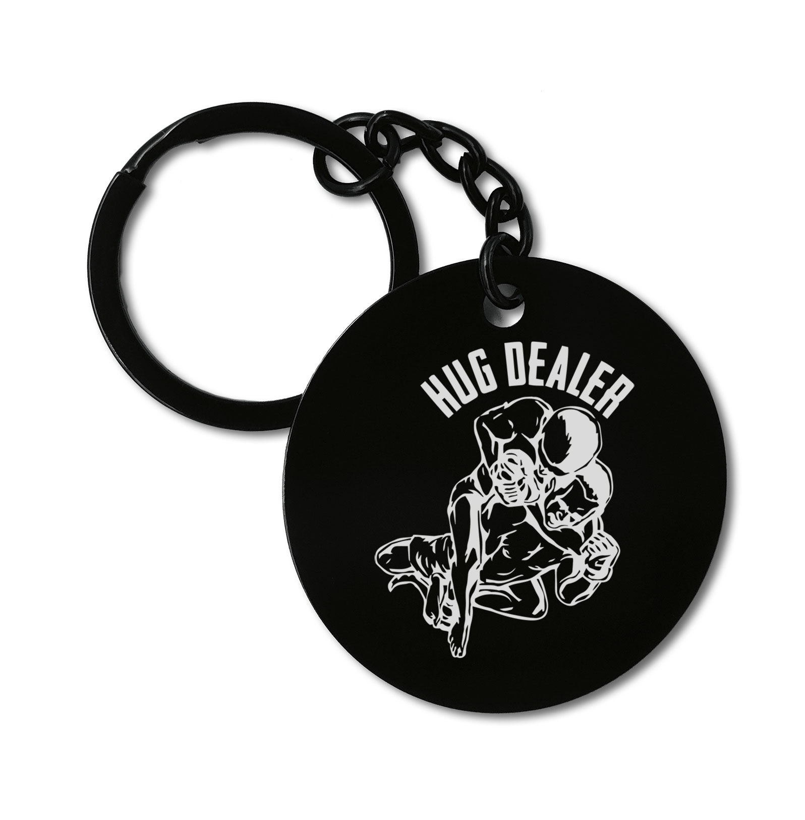 Hug Dealer Brazilian Jiu Jitsu Martial Art BJJ Funny Graviruotas metalinis pakabukas su pasirenkamu užkabinimu