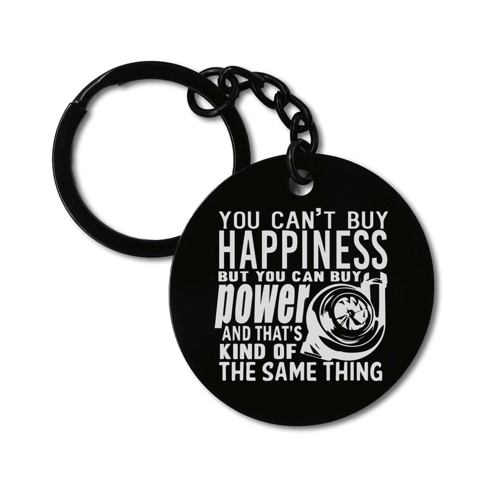 0319 Happiness Is Power JDM Car Auto Funny Graviruotas metalinis pakabukas su pasirenkamu užkabinimu