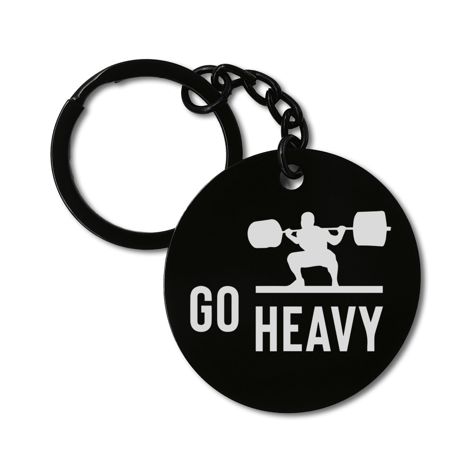 Go Heavy Workout Weightlifting Squat Graviruotas metalinis pakabukas su pasirenkamu užkabinimu