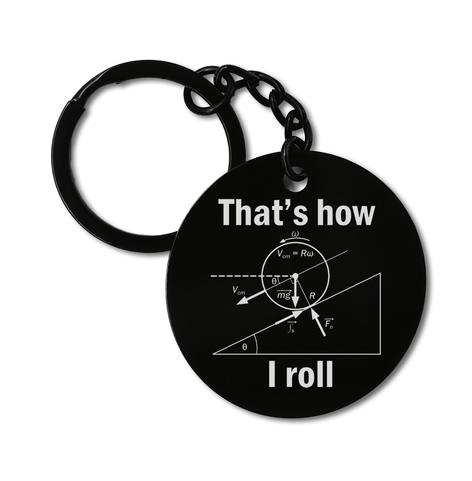 Funny Science That's How I Roll Math Funny Graviruotas metalinis pakabukas su pasirenkamu užkabinimu