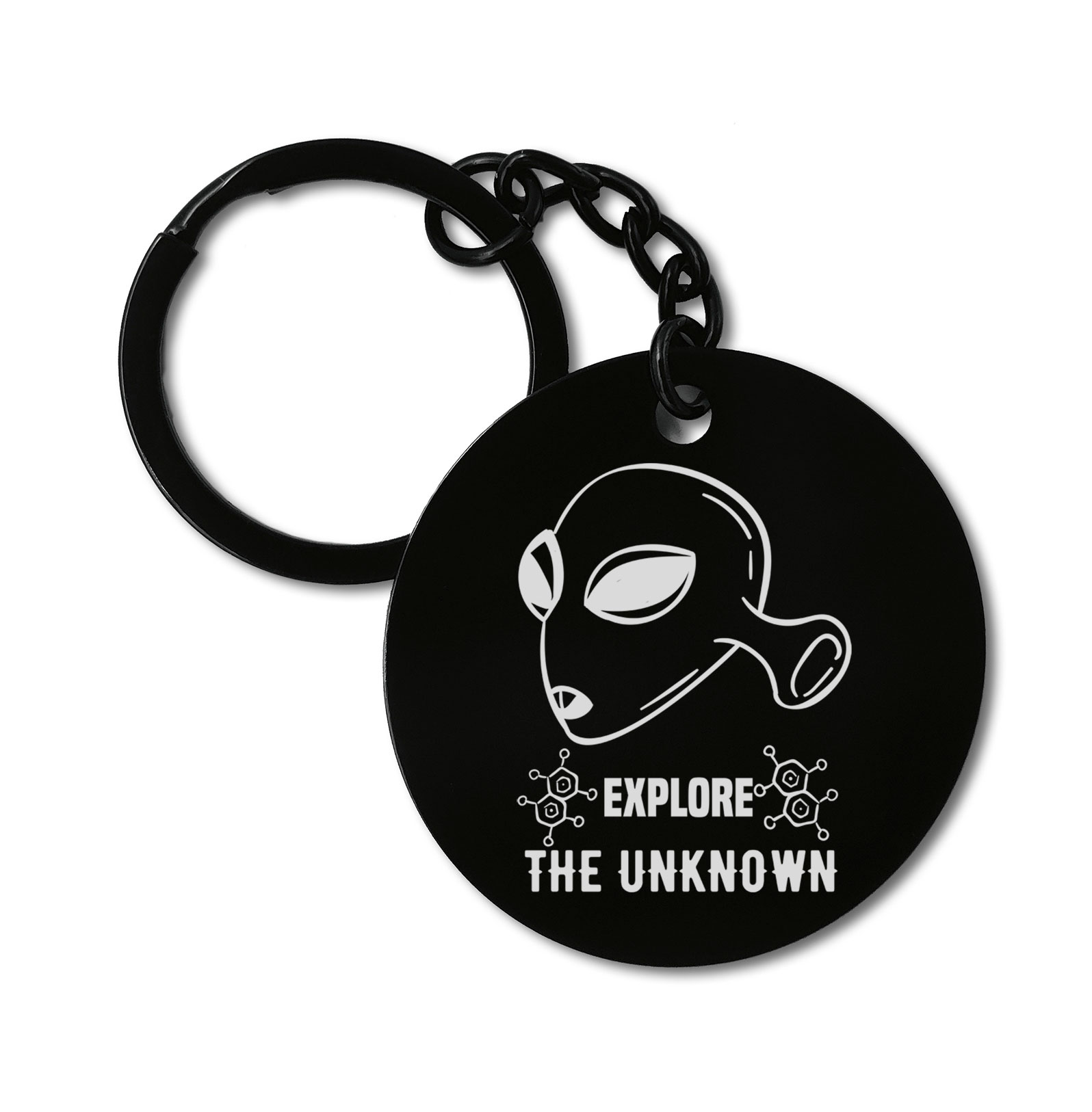 Explore the Unknown Alien Graviruotas metalinis pakabukas su pasirenkamu užkabinimu