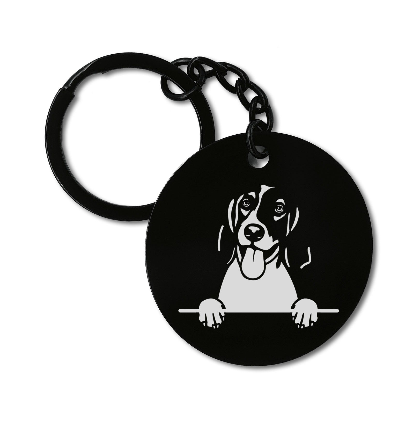 English Foxhounds Cute Dog Graviruotas metalinis pakabukas su pasirenkamu užkabinimu