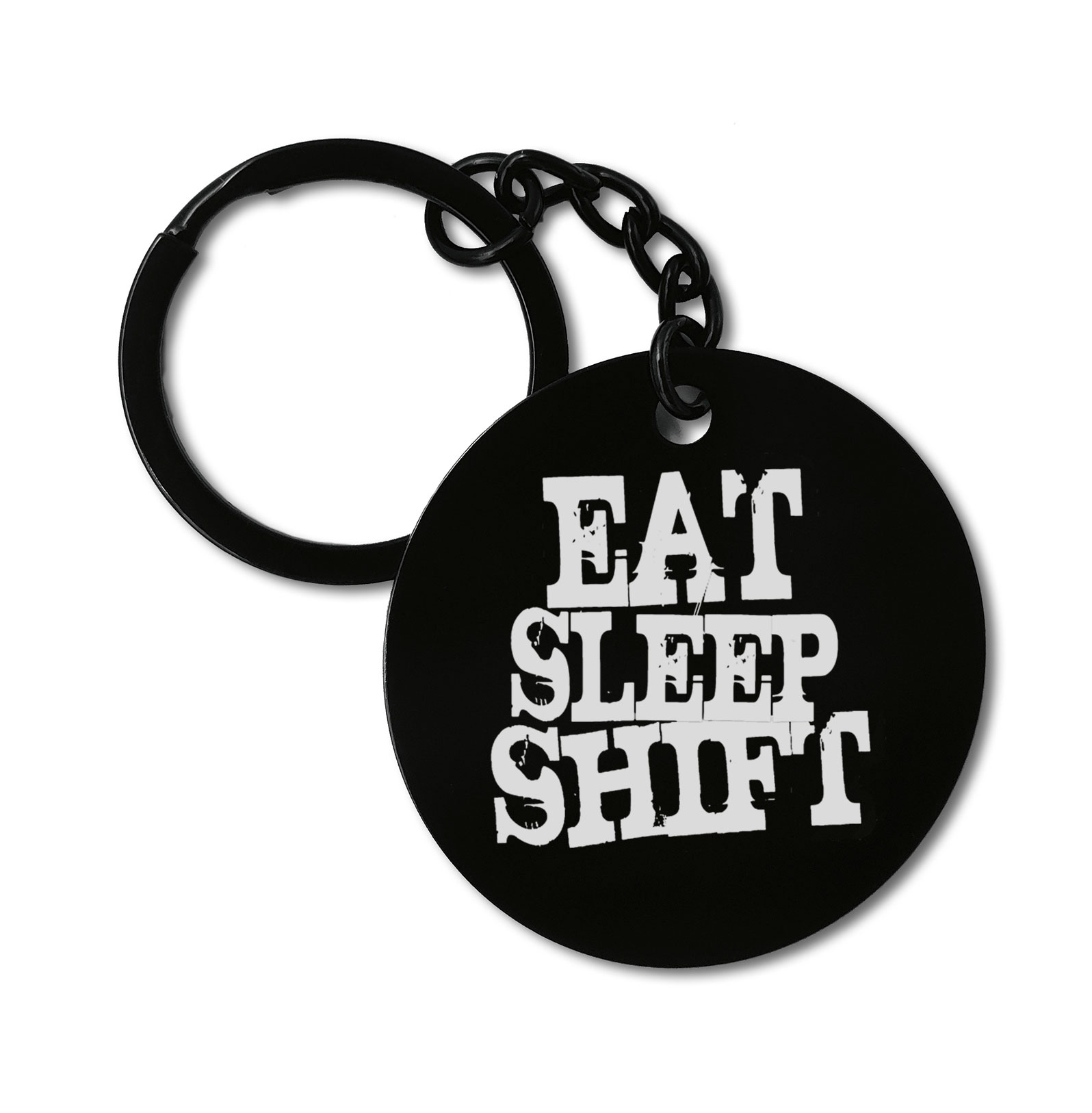 Eat Sleep Shift Drift Auto Sport Graviruotas metalinis pakabukas su pasirenkamu užkabinimu
