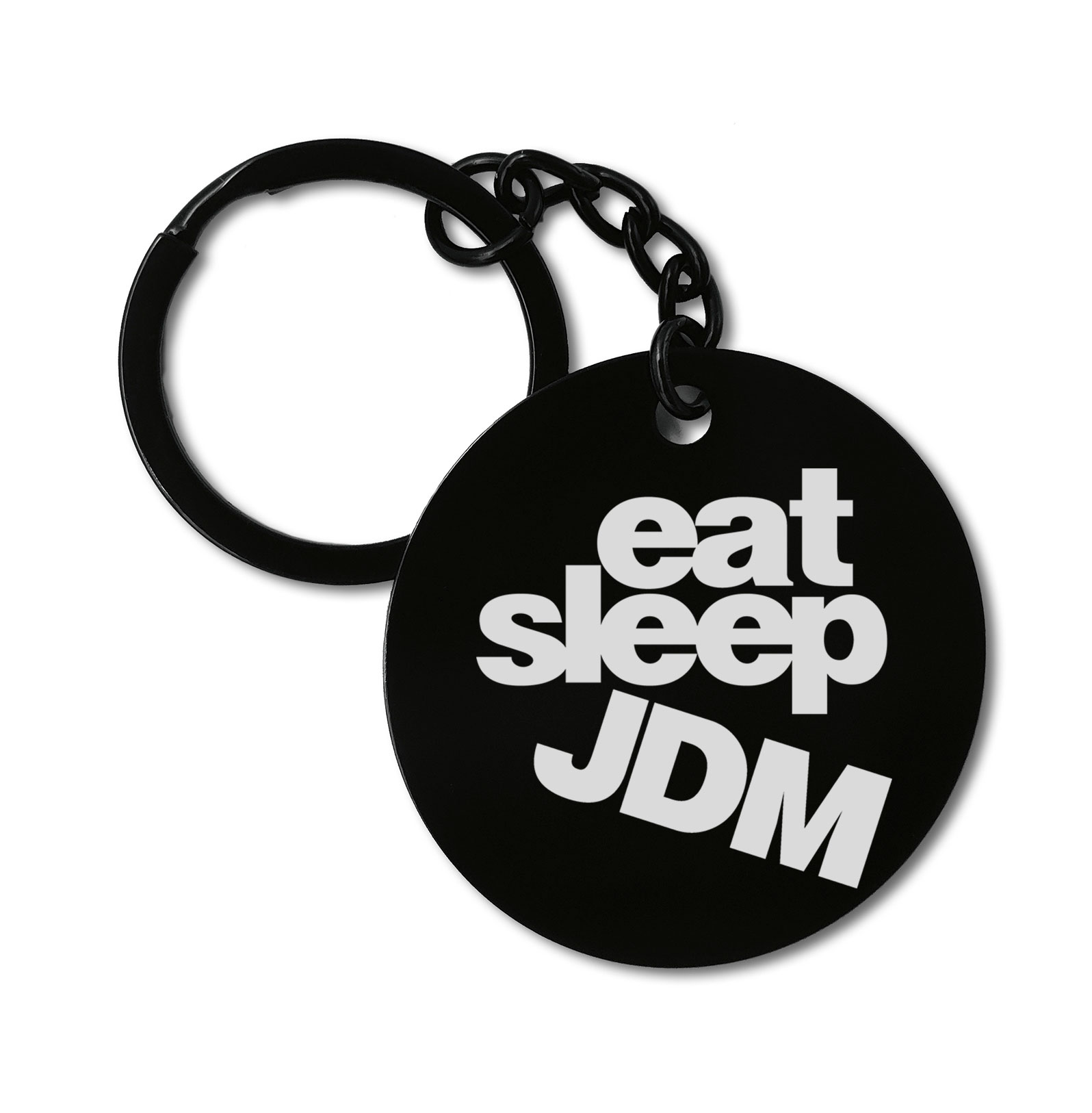 Eat Sleep JDM Car Culture Japan Graviruotas metalinis pakabukas su pasirenkamu užkabinimu