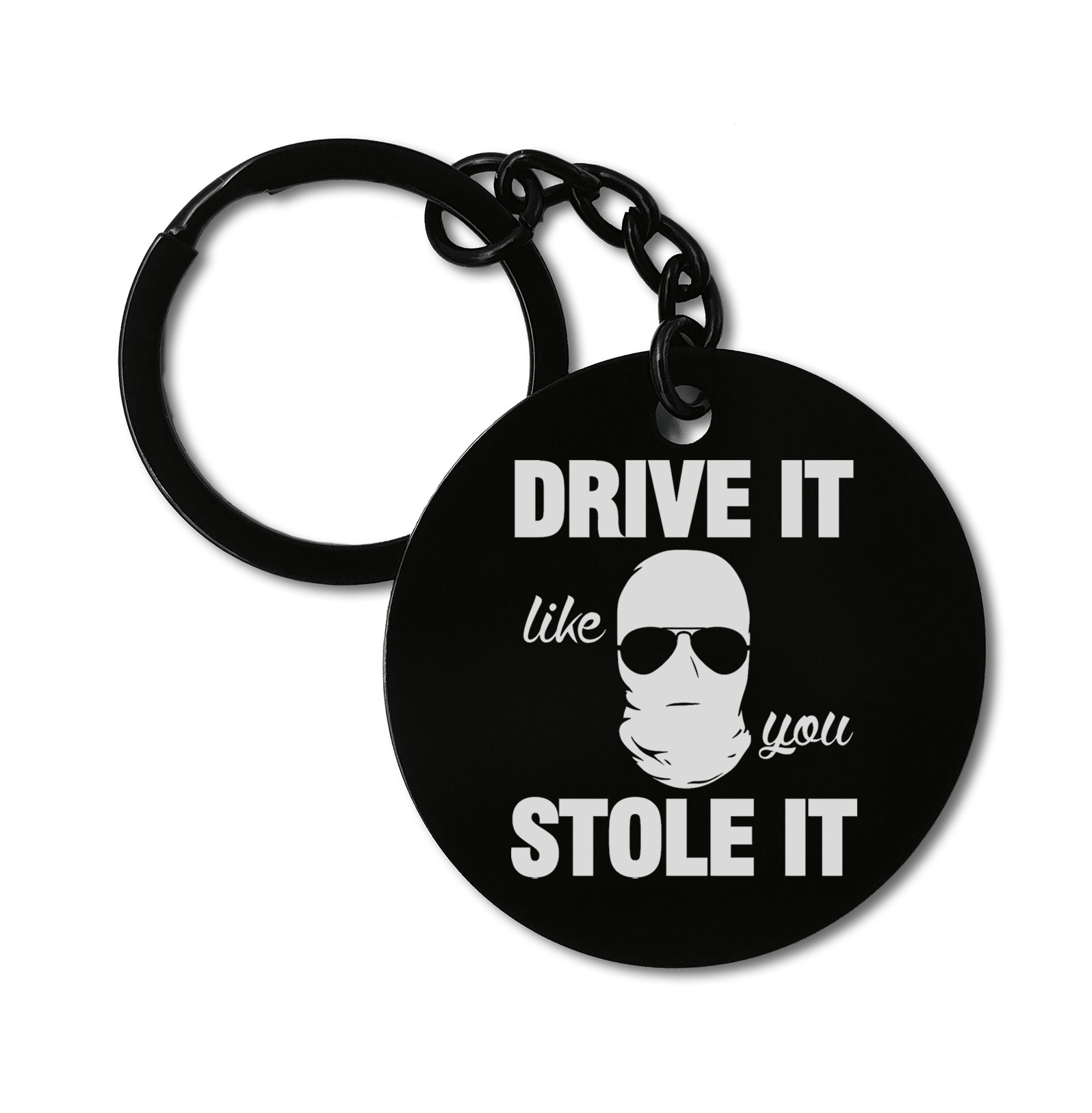 0375 DRIVE IT like you STOLE IT Funny Car AUTO Graviruotas metalinis pakabukas su pasirenkamu užkabinimu