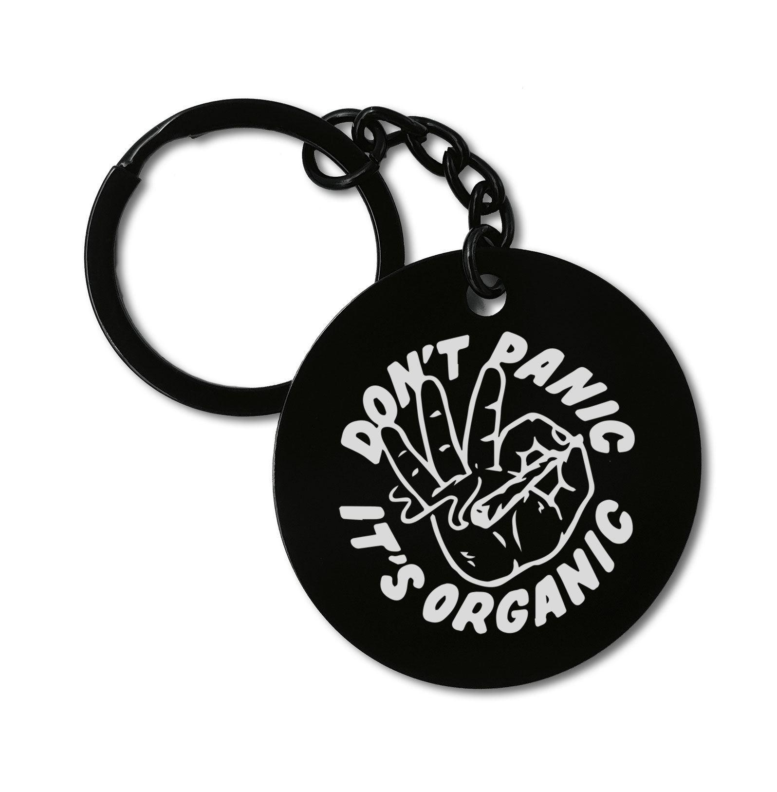 Don't Panic It's Organic Weed Joint Marijuana Graviruotas metalinis pakabukas su pasirenkamu užkabinimu