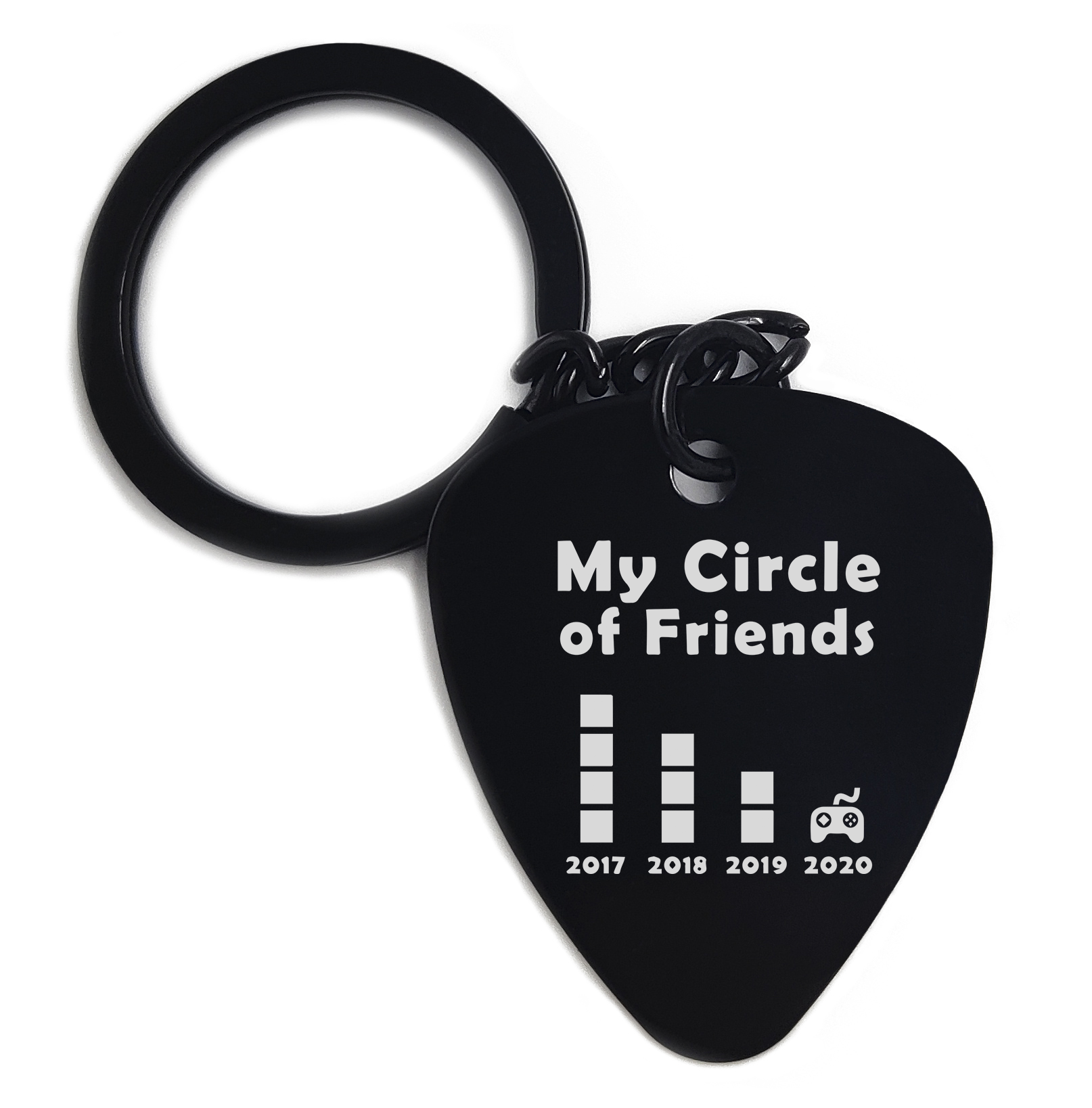 0405 Circle of Friends Gamer Funny Life Style Graviruotas metalinis pakabukas su pasirenkamu užkabinimu