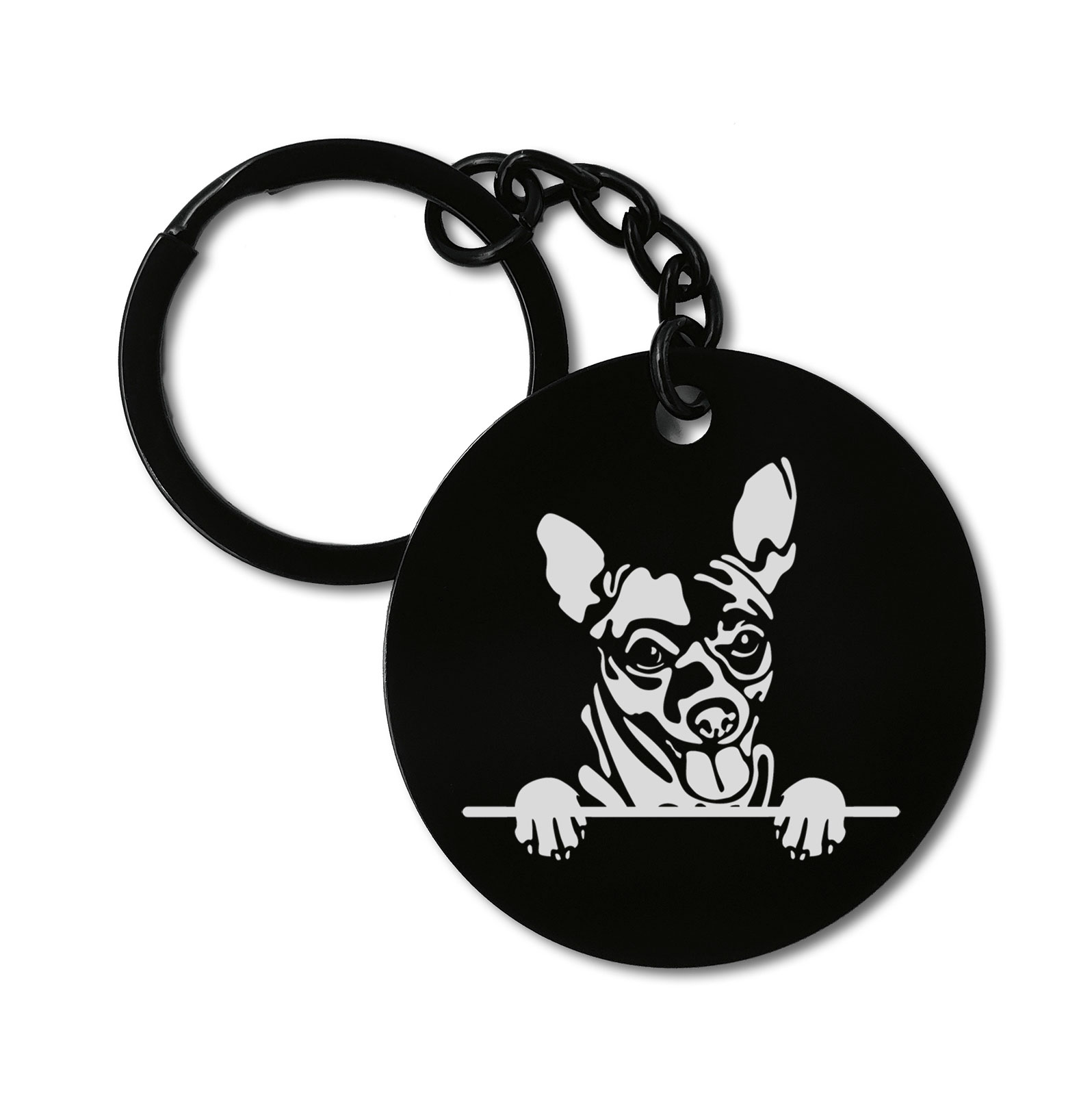 Cihuahua Cute Dog Graviruotas metalinis pakabukas su pasirenkamu užkabinimu