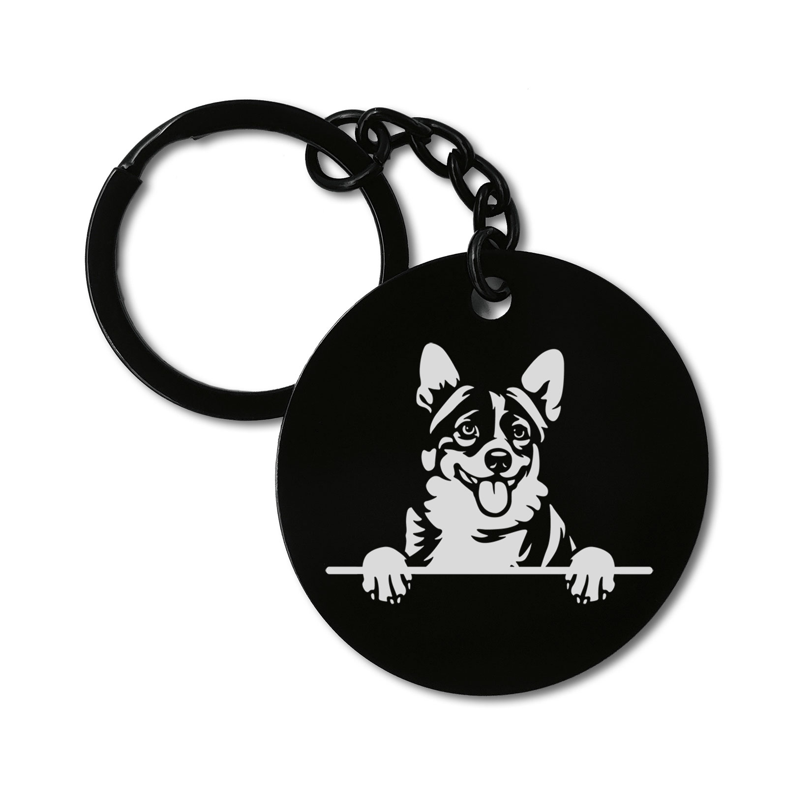 Cardigan Welsh Corgis Cute Dog Graviruotas metalinis pakabukas su pasirenkamu užkabinimu