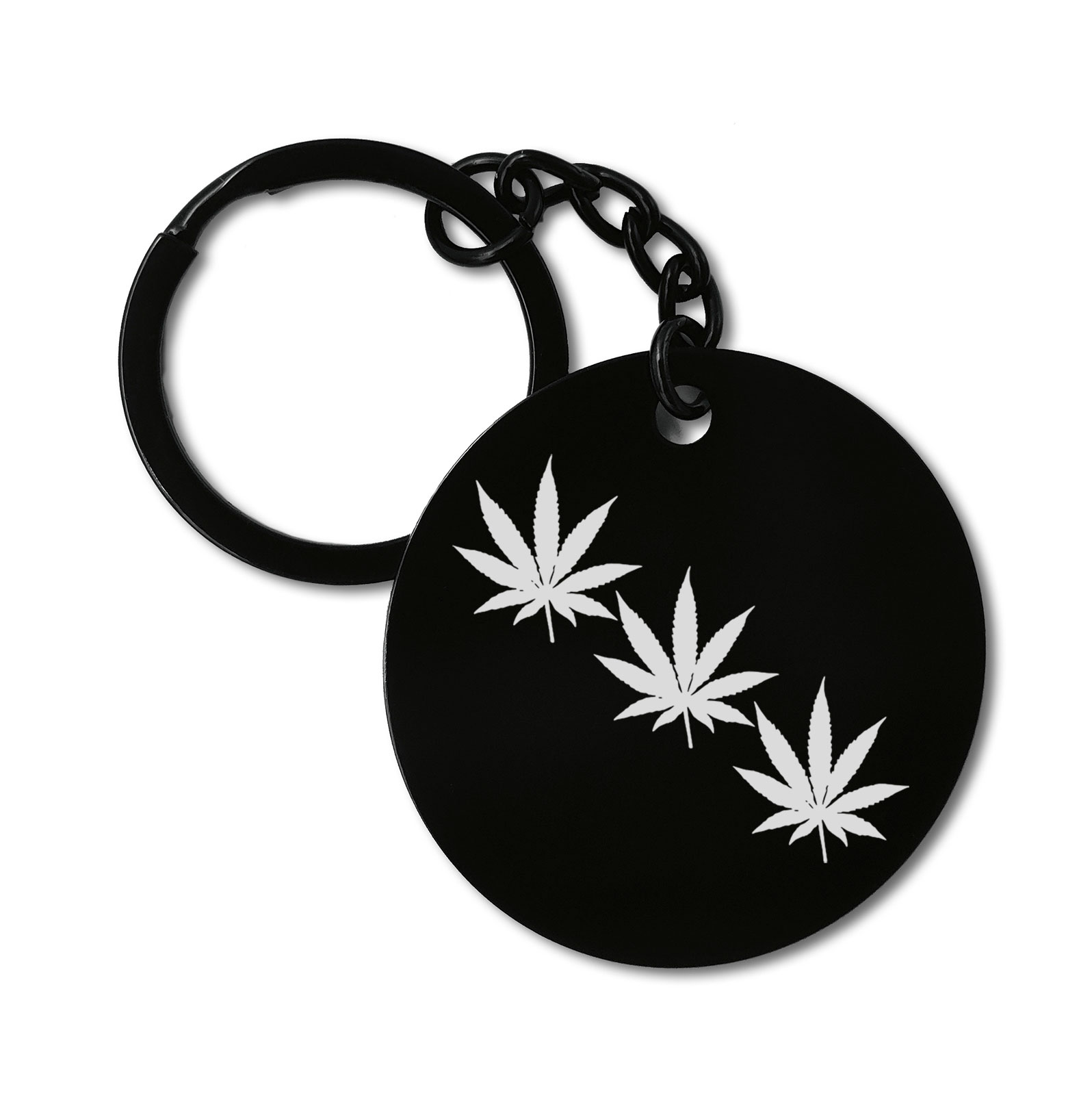 Cannabis Leaf Hemp Weed Graviruotas metalinis pakabukas su pasirenkamu užkabinimu