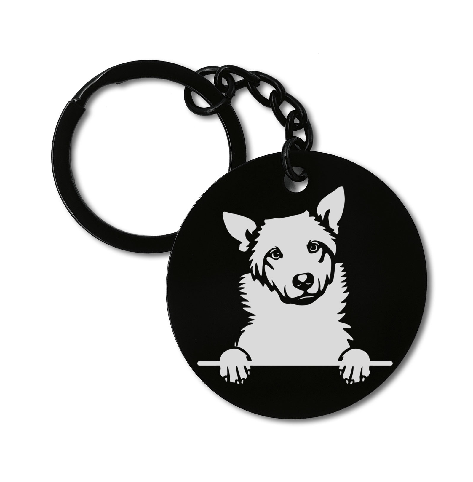 Canaan Dogs Cute Dog Graviruotas metalinis pakabukas su pasirenkamu užkabinimu