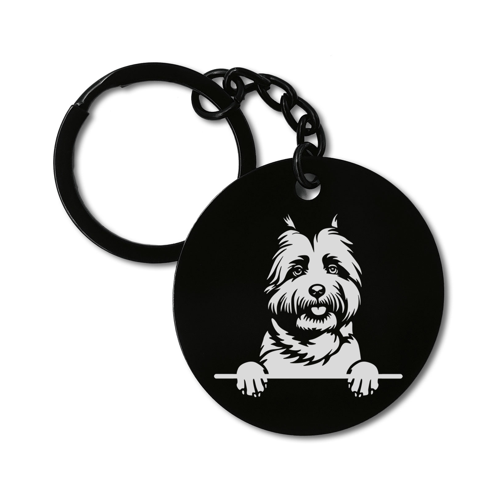 Cairn Terriers Cute Dog Graviruotas metalinis pakabukas su pasirenkamu užkabinimu