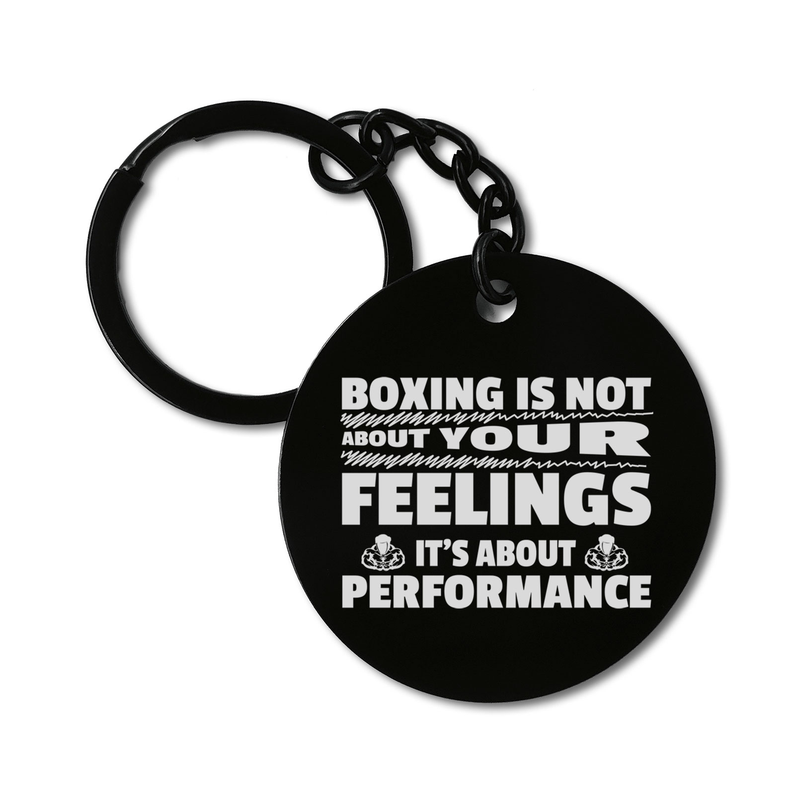 Boxing is About Performance Graviruotas metalinis pakabukas su pasirenkamu užkabinimu