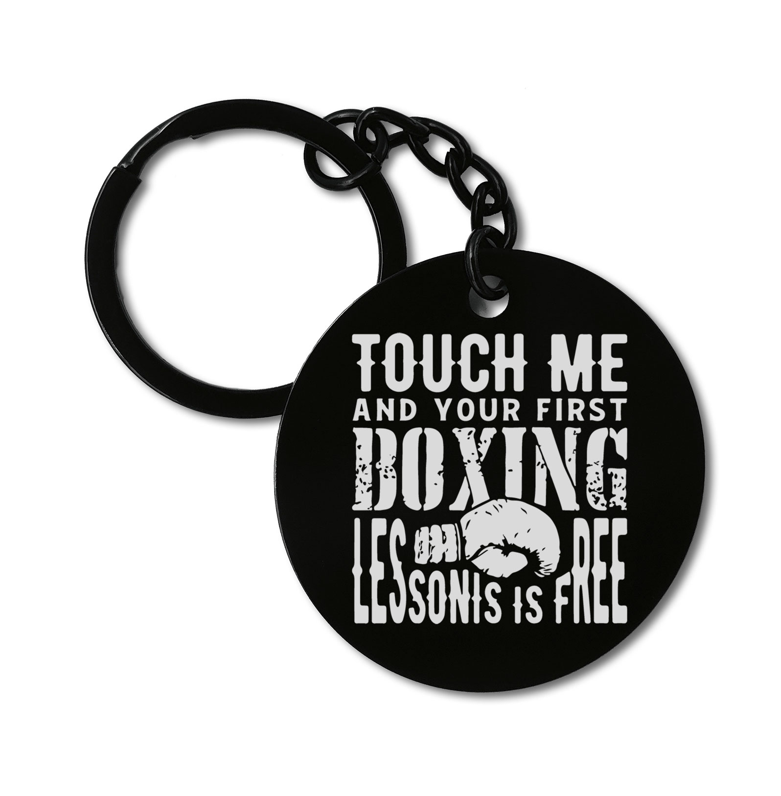 0459 Boxing Funny Quote Graviruotas metalinis pakabukas su pasirenkamu užkabinimu