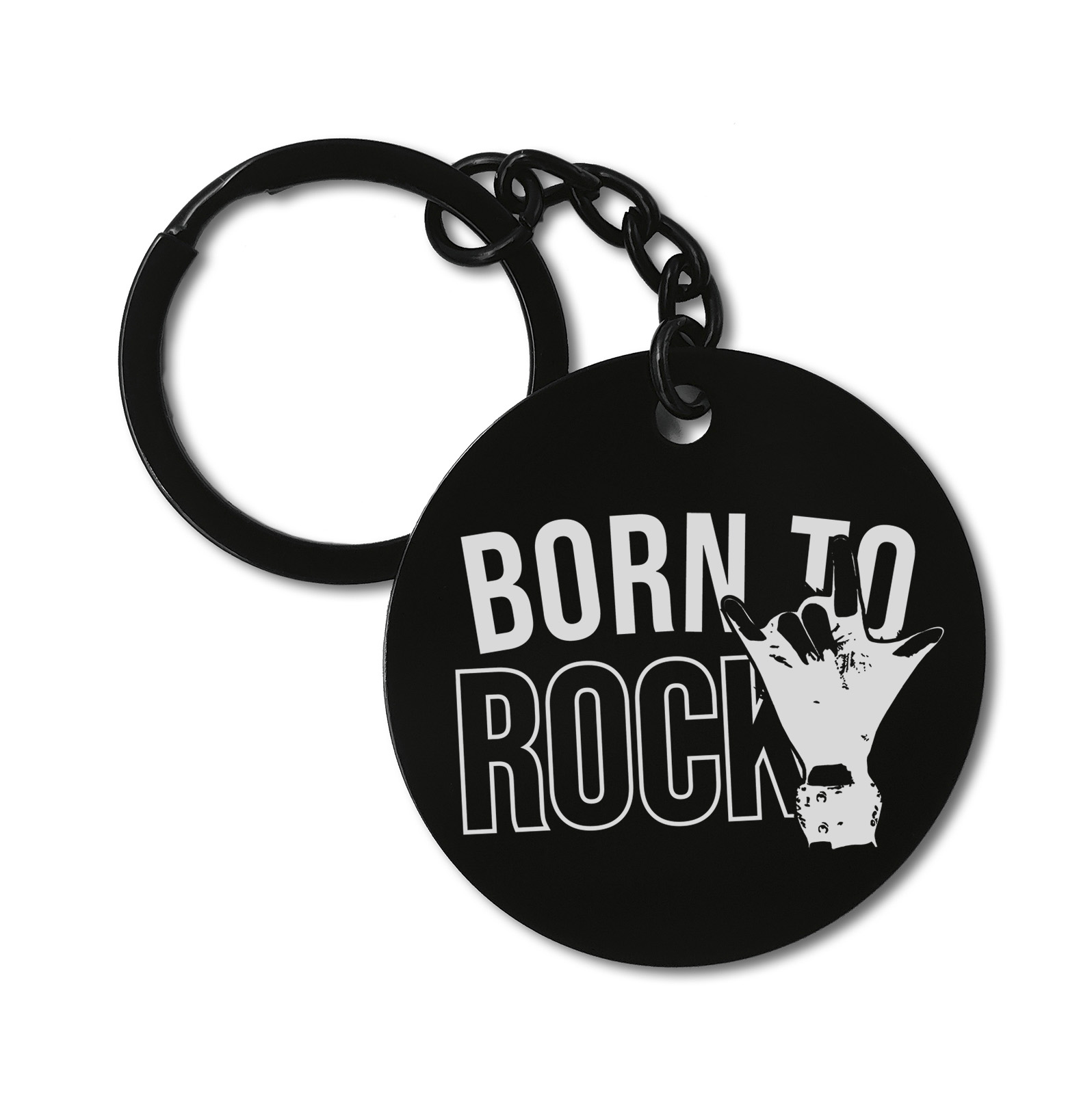 0465 Born To Rock Music Graviruotas metalinis pakabukas su pasirenkamu užkabinimu