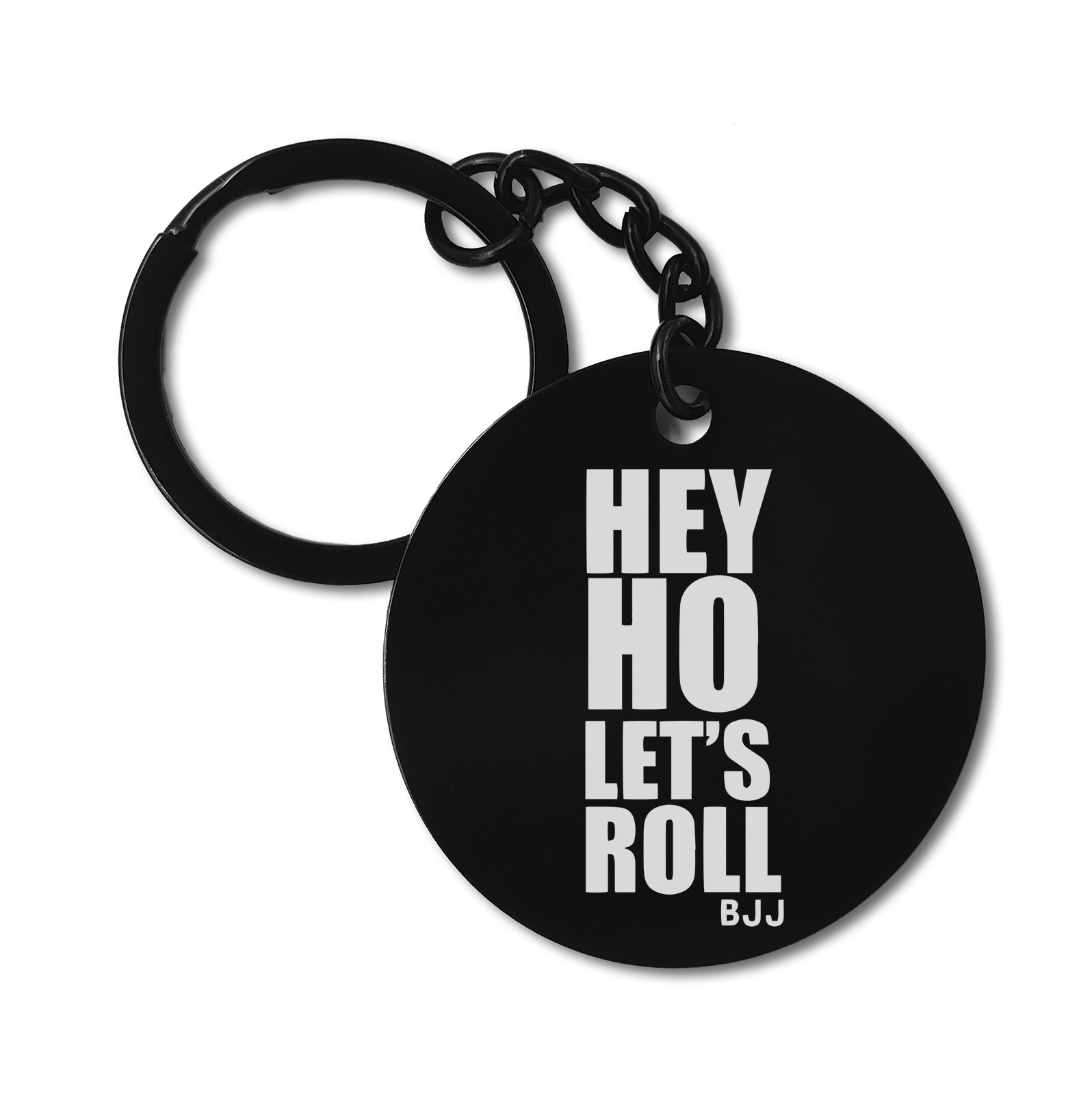 0479 BJJ Hey Ho Let's Roll Brazilian Jiu Jitsu Funny Graviruotas metalinis pakabukas su pasirenkamu užkabinimu