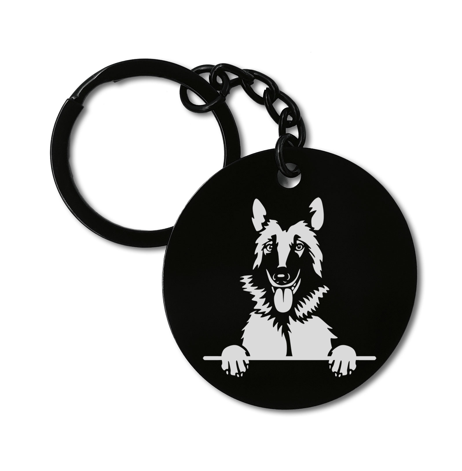 Belgian Tervuren Cute Dog Graviruotas metalinis pakabukas su pasirenkamu užkabinimu