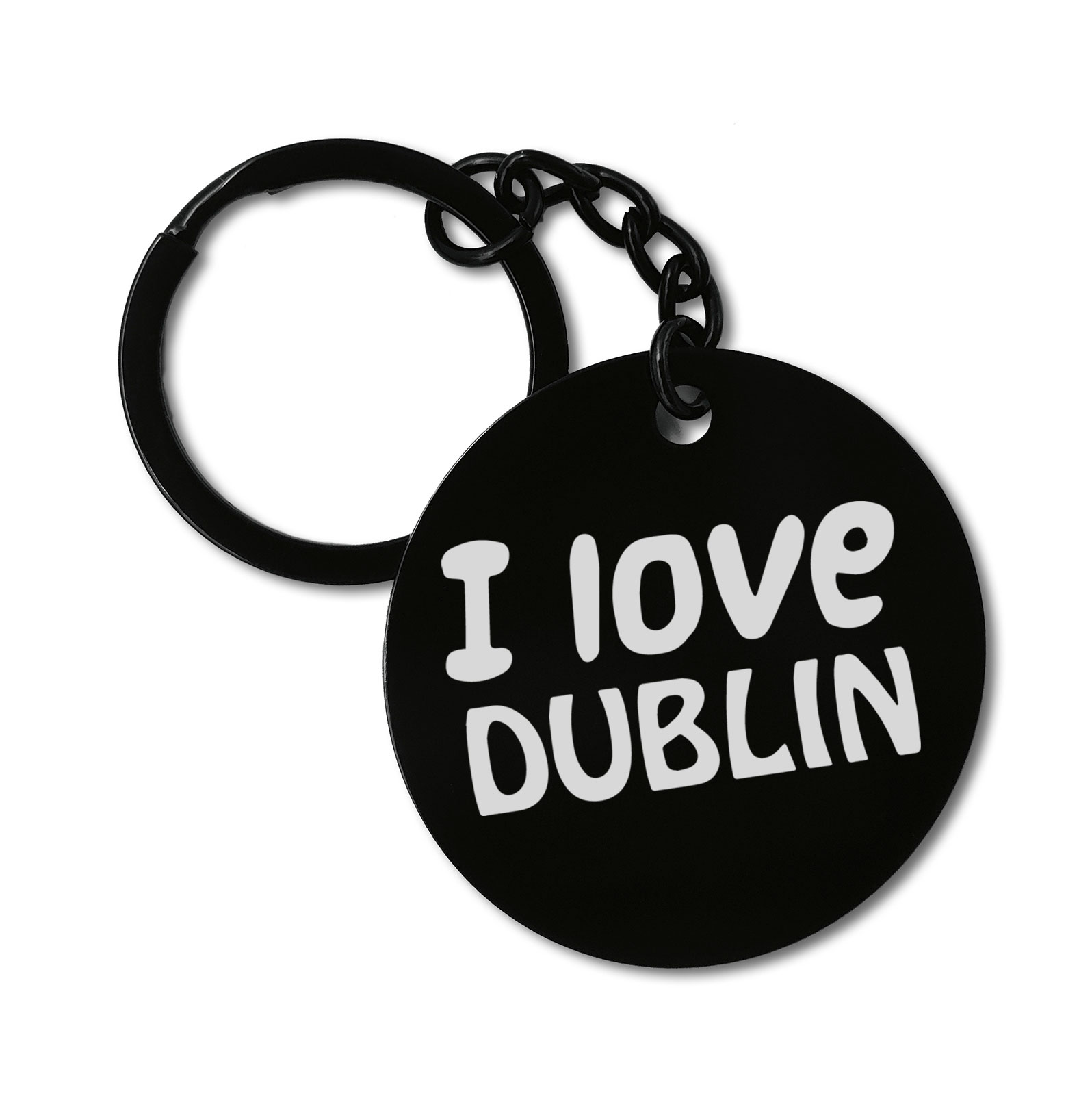 I Love Dublin City Travel Ireland Graviruotas metalinis pakabukas su pasirenkamu užkabinimu