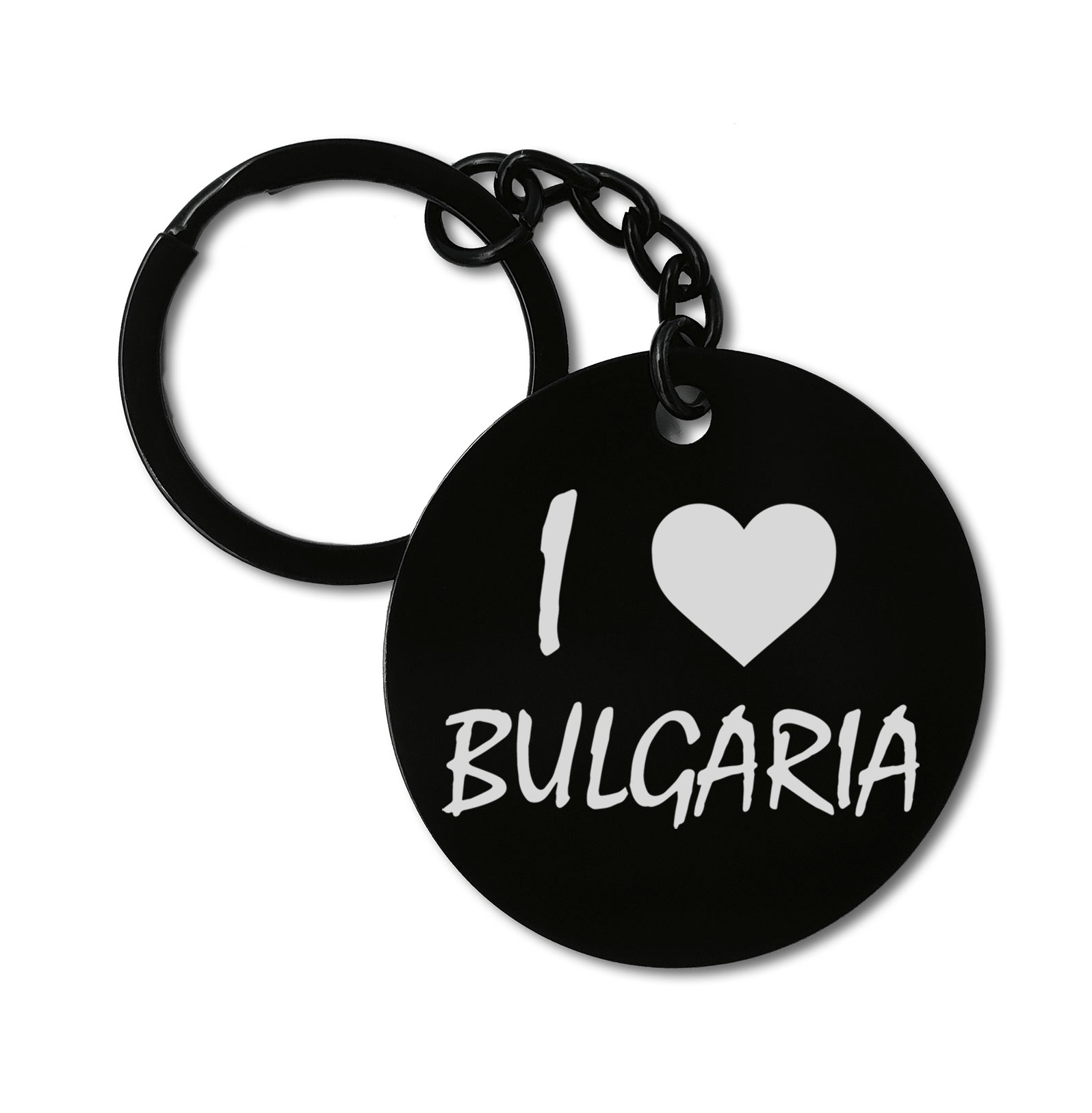 I Love Bulgaria Travel Graviruotas metalinis pakabukas su pasirenkamu užkabinimu