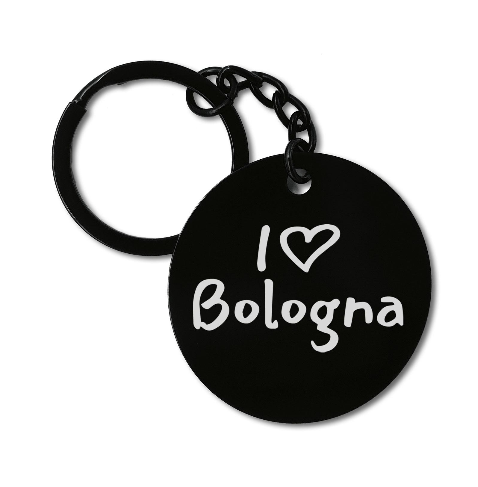 I Love Bologna City Travel Italy Graviruotas metalinis pakabukas su pasirenkamu užkabinimu