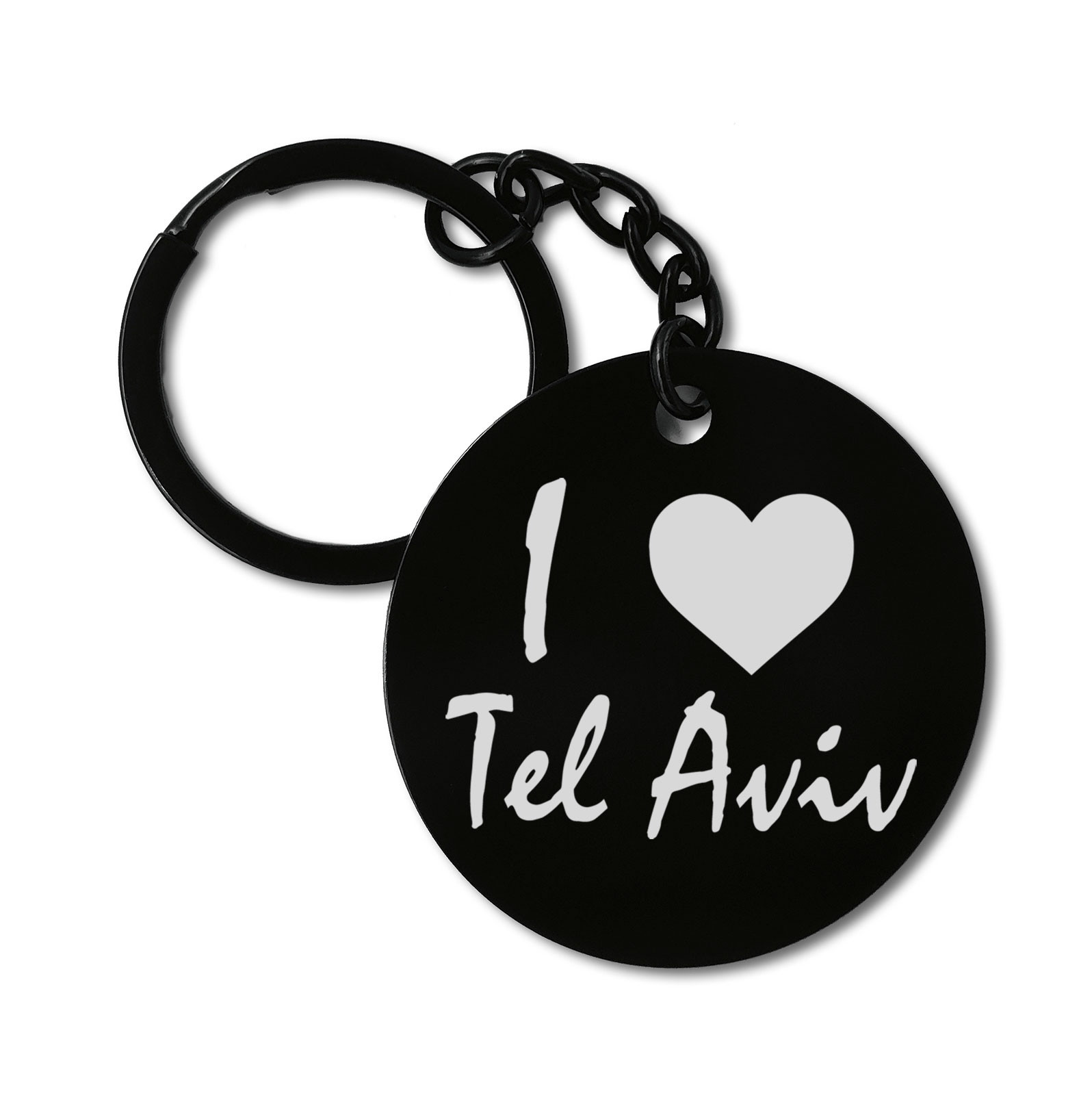 I Love Tel Aviv Travel City Israel Graviruotas metalinis pakabukas su pasirenkamu užkabinimu