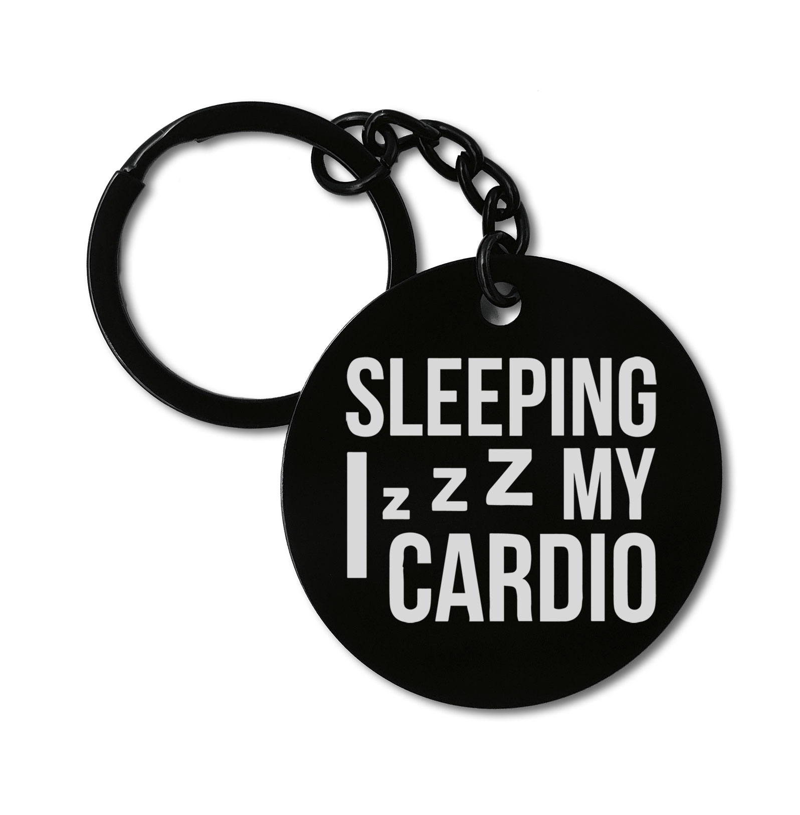 Sleeping Is My Cardio Funny Lazy Graviruotas metalinis pakabukas su pasirenkamu užkabinimu