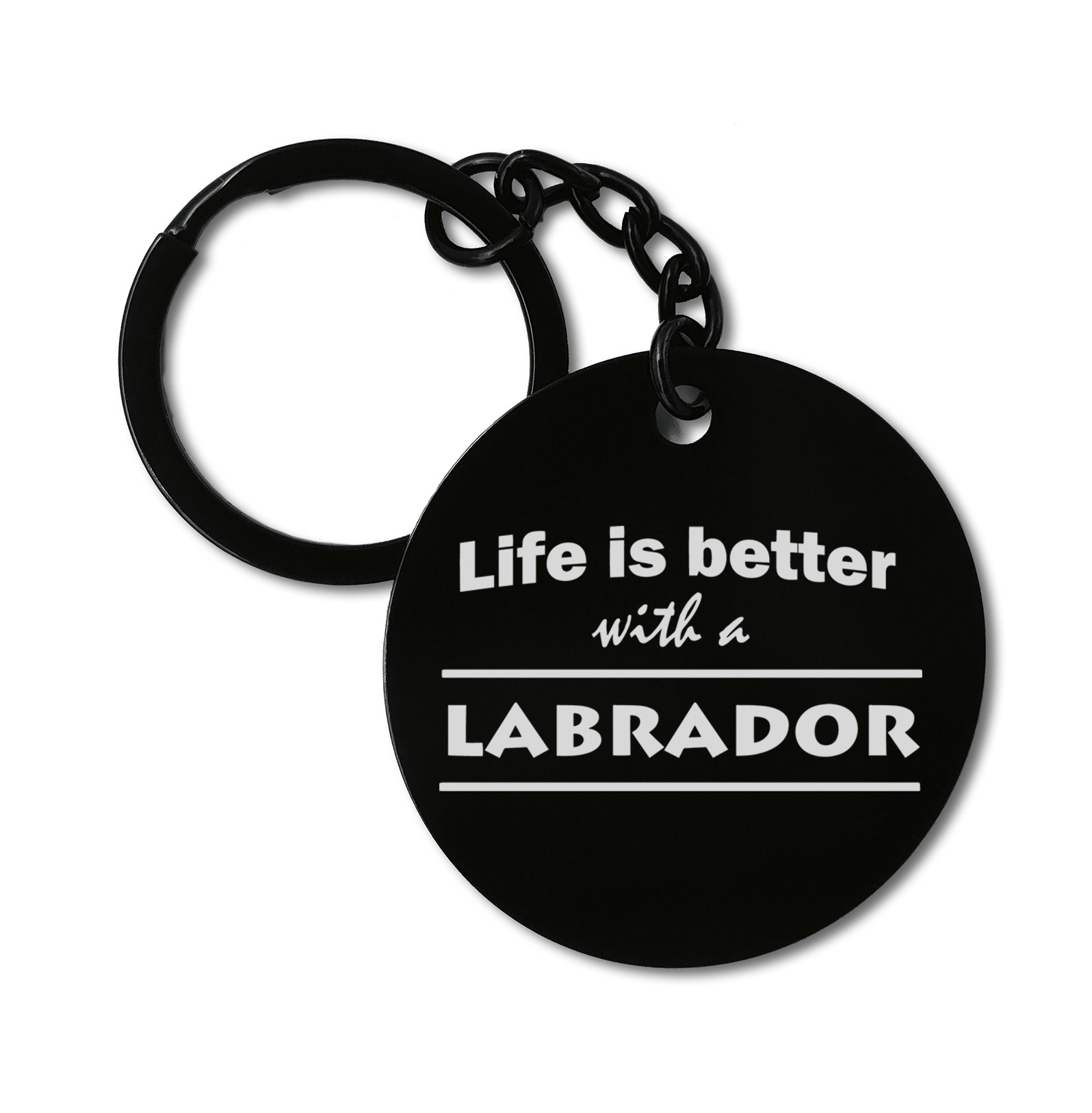 Life Is Better With A Labrador Dog Retriever Graviruotas metalinis pakabukas su pasirenkamu užkabinimu