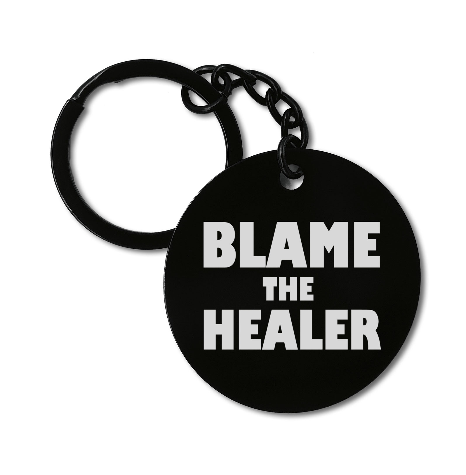 Blame The Healer Gaming RPG Graviruotas metalinis pakabukas su pasirenkamu užkabinimu