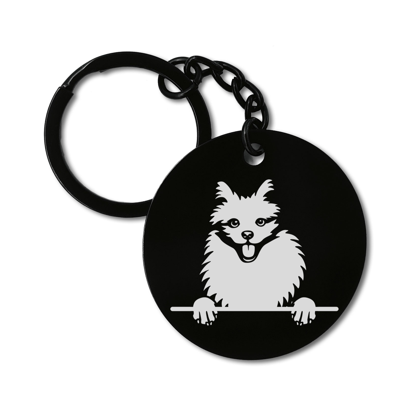 0530 American Eskimo Dogs Cute Dog Graviruotas metalinis pakabukas su pasirenkamu užkabinimu