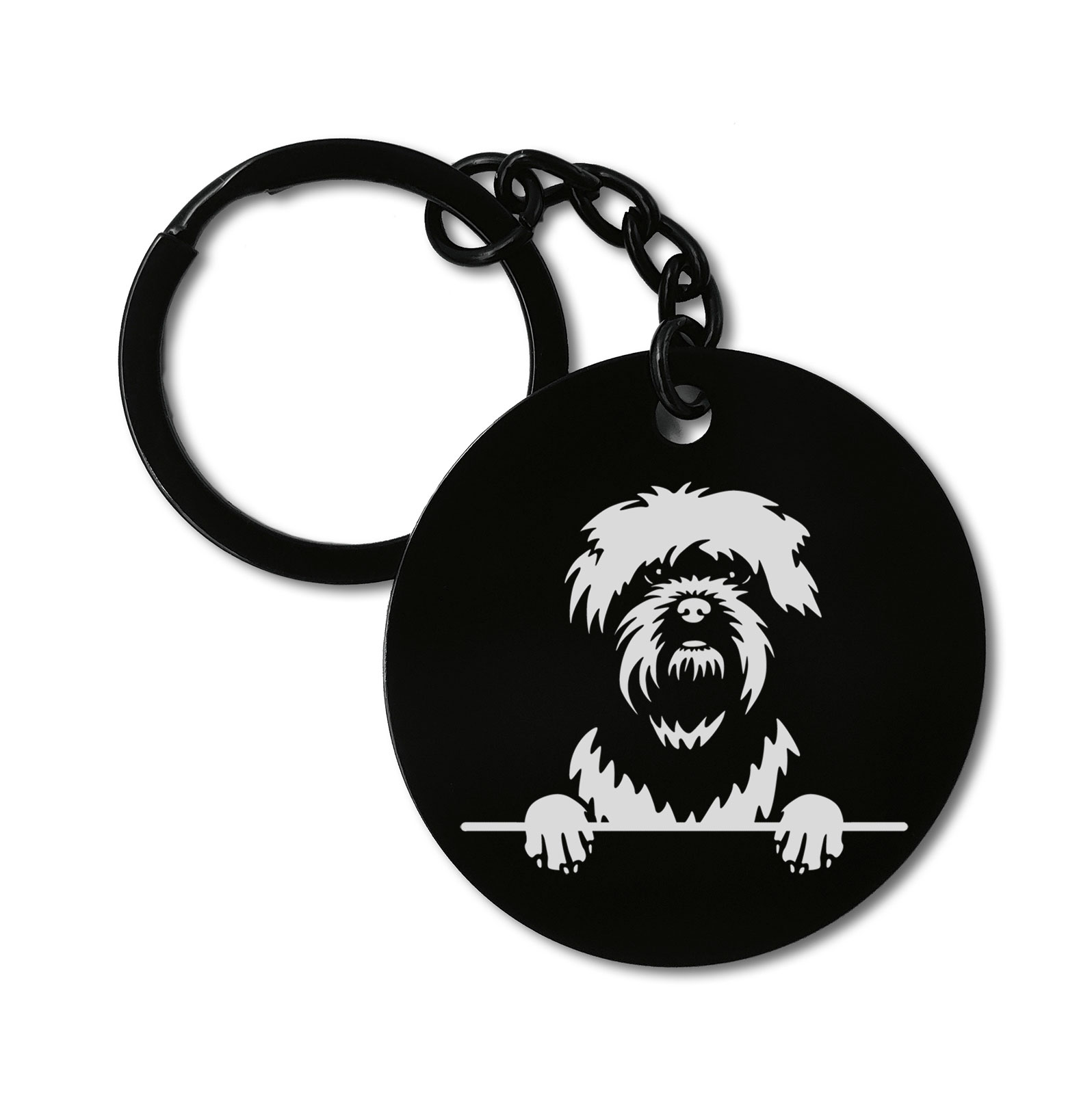 Affenpinschers Cute Dog Graviruotas metalinis pakabukas su pasirenkamu užkabinimu