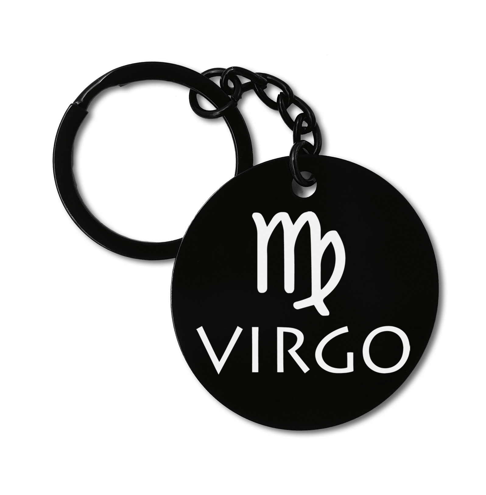 Virgo Zodiac Sign Birthday Graviruotas metalinis pakabukas su pasirenkamu užkabinimu