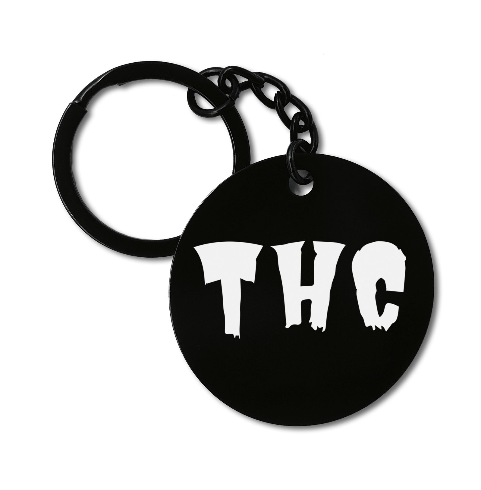 THC Cannabinoid Cannabis Marijuana Weed Graviruotas metalinis pakabukas su pasirenkamu užkabinimu