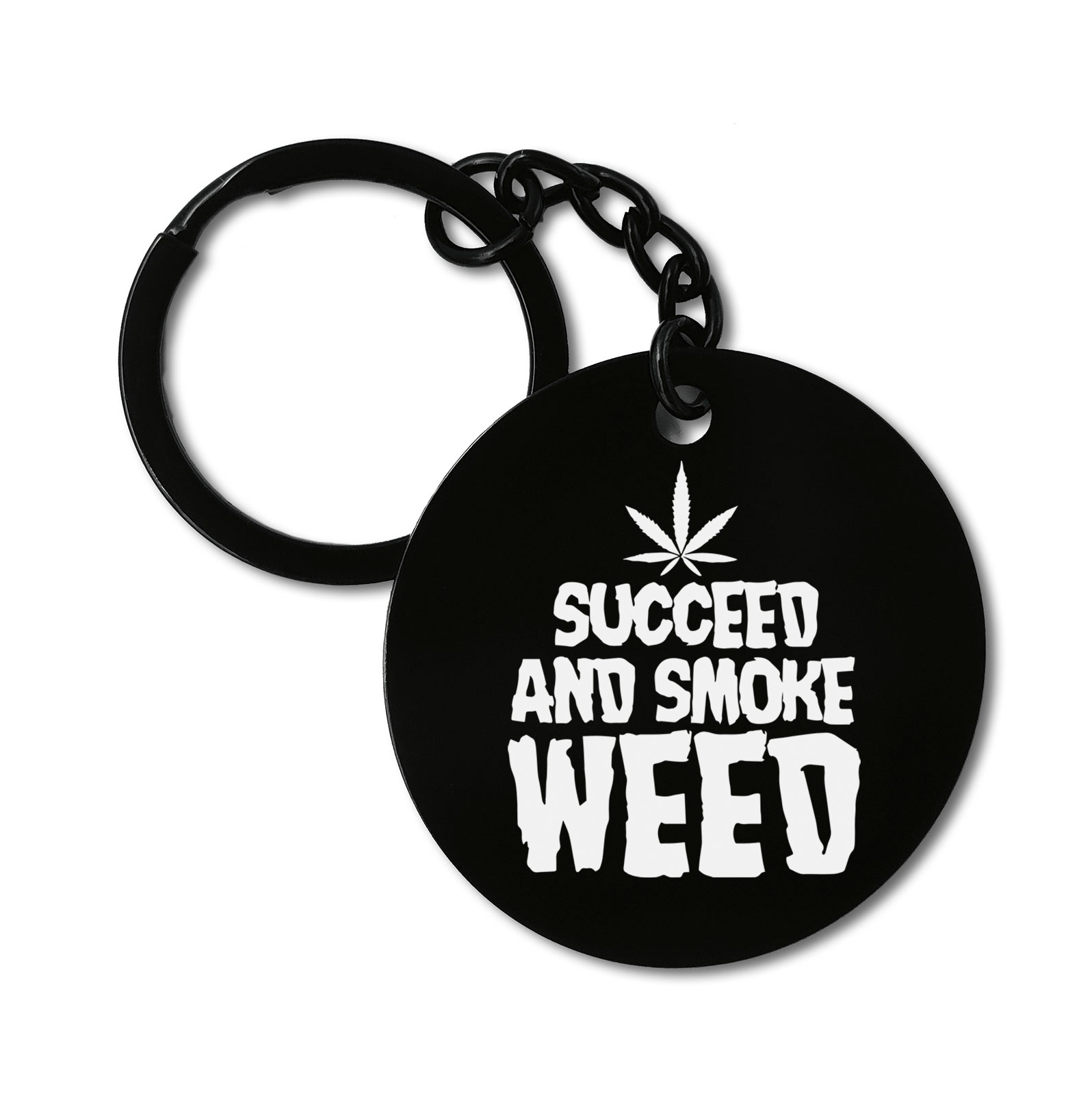 Succeed And Smoke Weed Marihuana Kanja Pot Graviruotas metalinis pakabukas su pasirenkamu užkabinimu