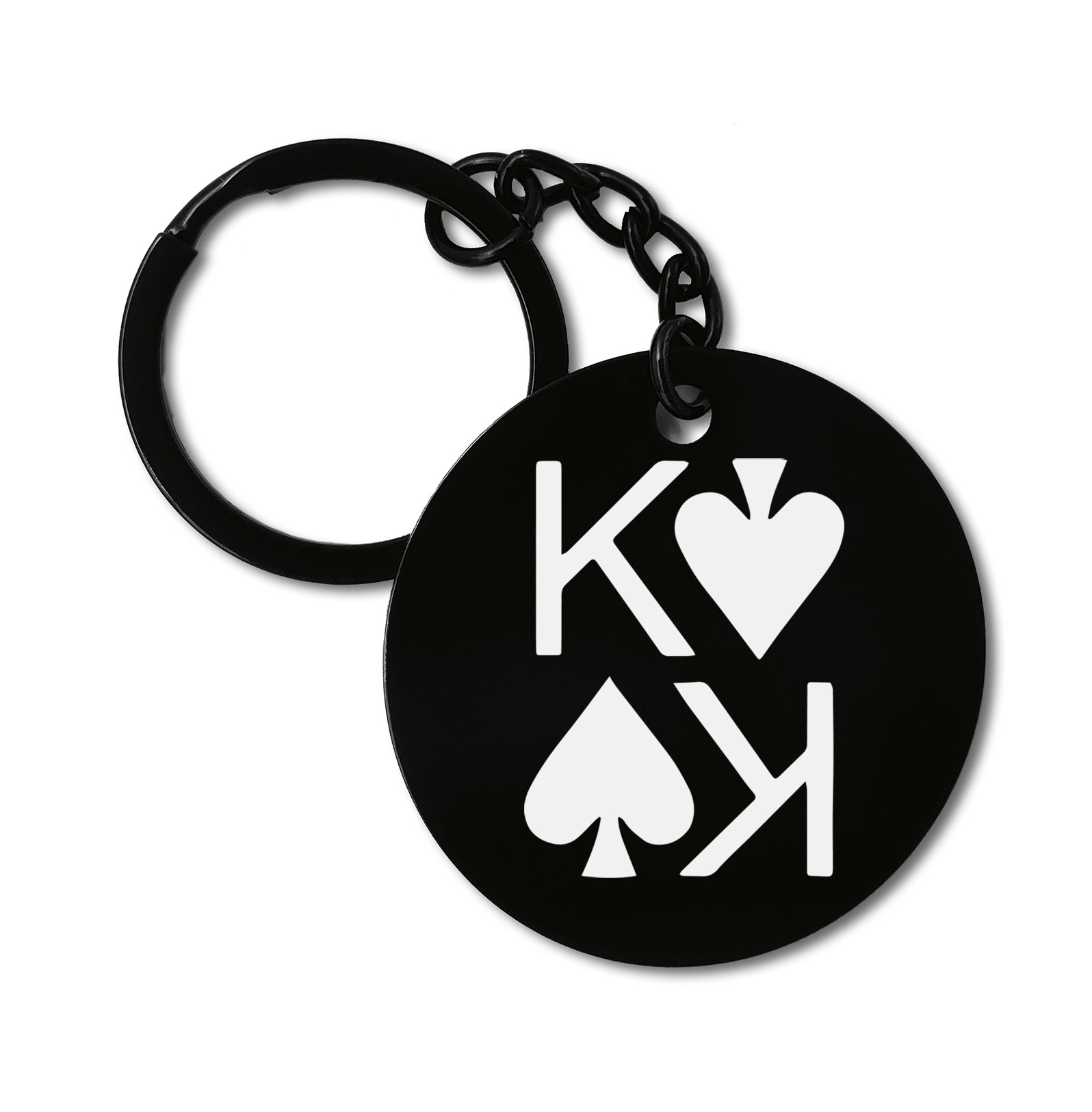 Spade King Card Symbol Graviruotas metalinis pakabukas su pasirenkamu užkabinimu