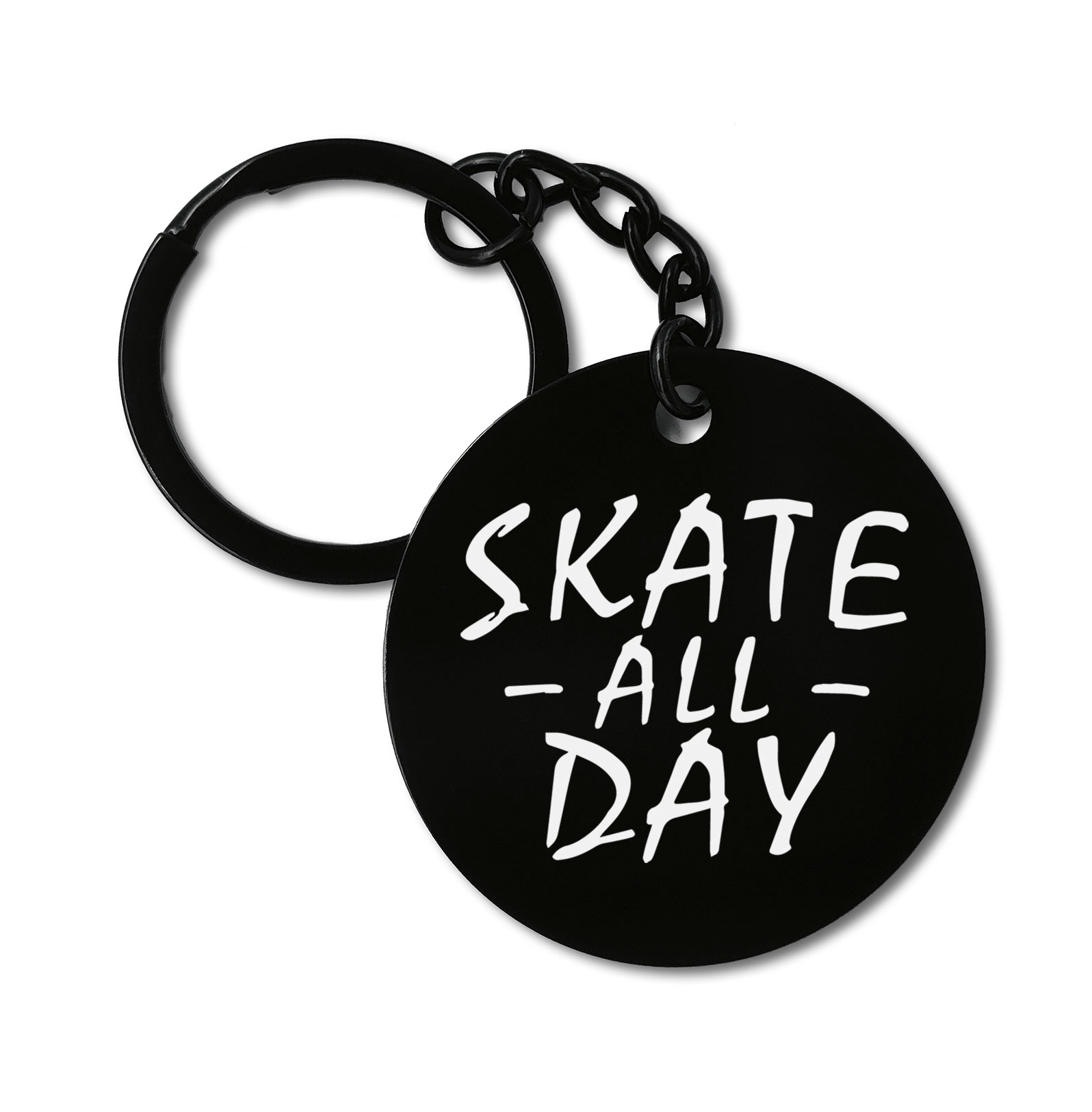 Skate All Day Graviruotas metalinis pakabukas su pasirenkamu užkabinimu