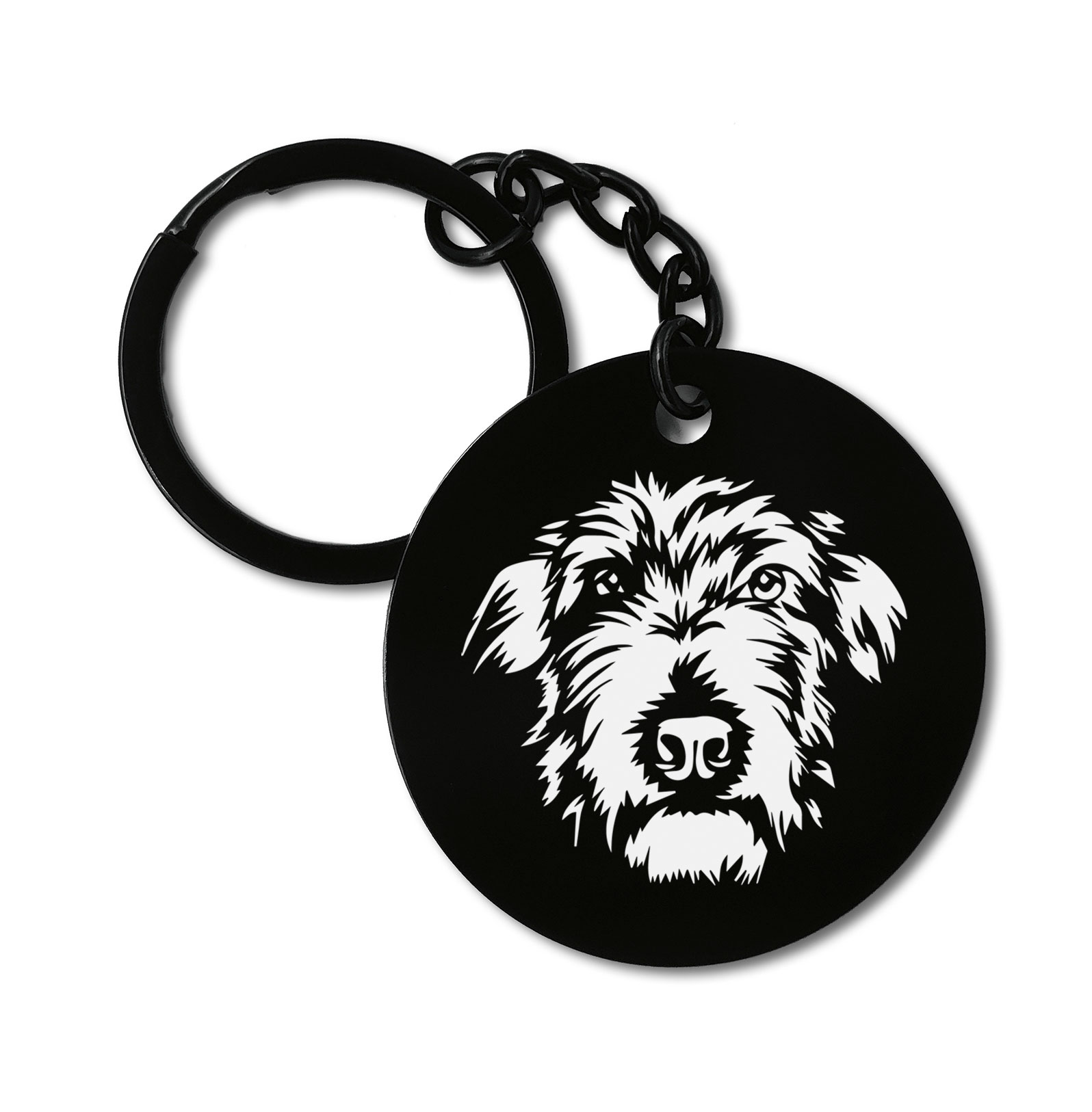 Scottish Deerhound Dog Breed Graviruotas metalinis pakabukas su pasirenkamu užkabinimu