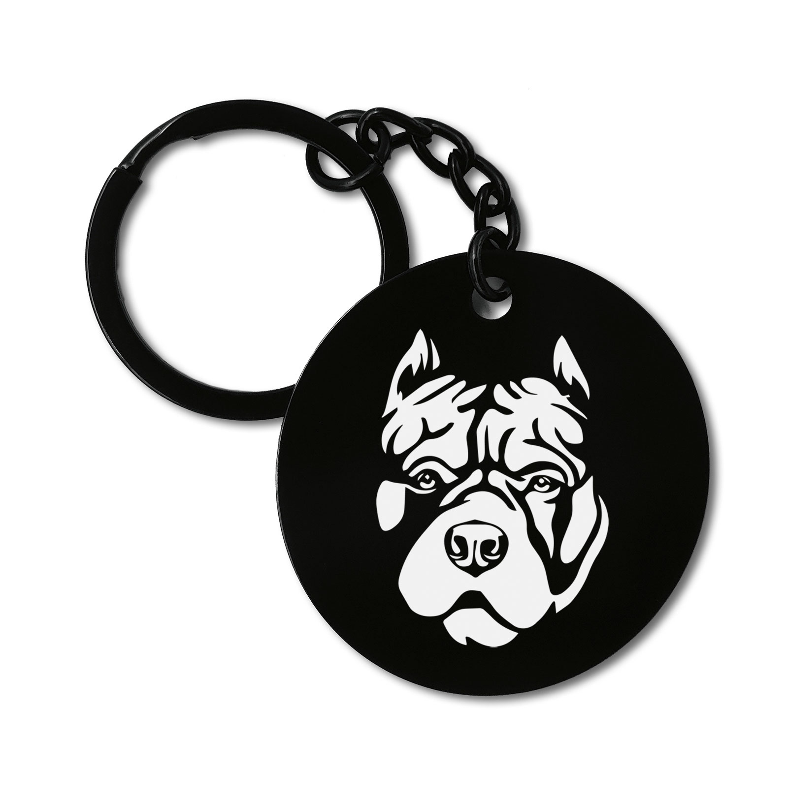 Pit Bull Dog Breed Graviruotas metalinis pakabukas su pasirenkamu užkabinimu