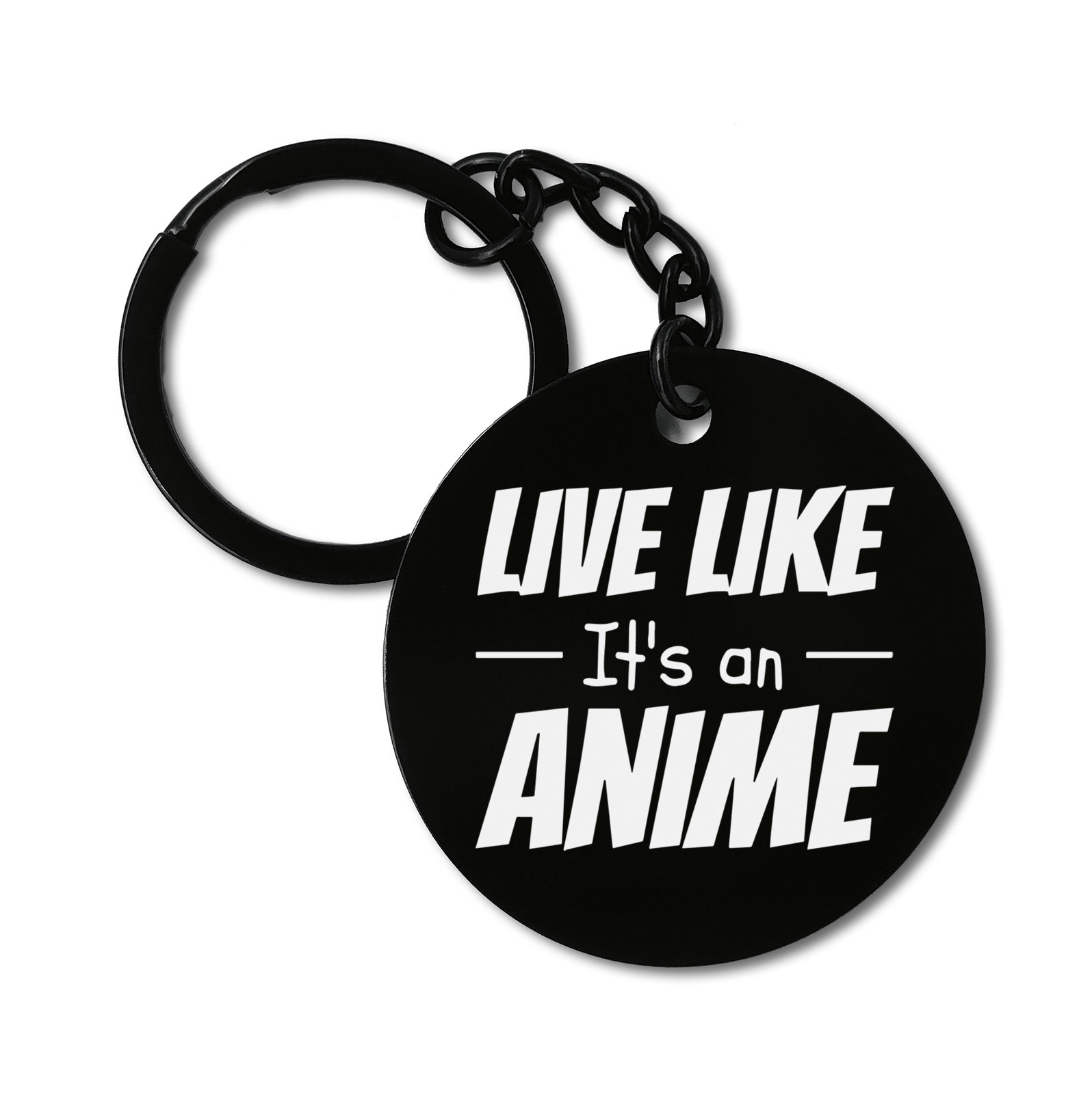 Live Like It's An Anime Graviruotas metalinis pakabukas su pasirenkamu užkabinimu