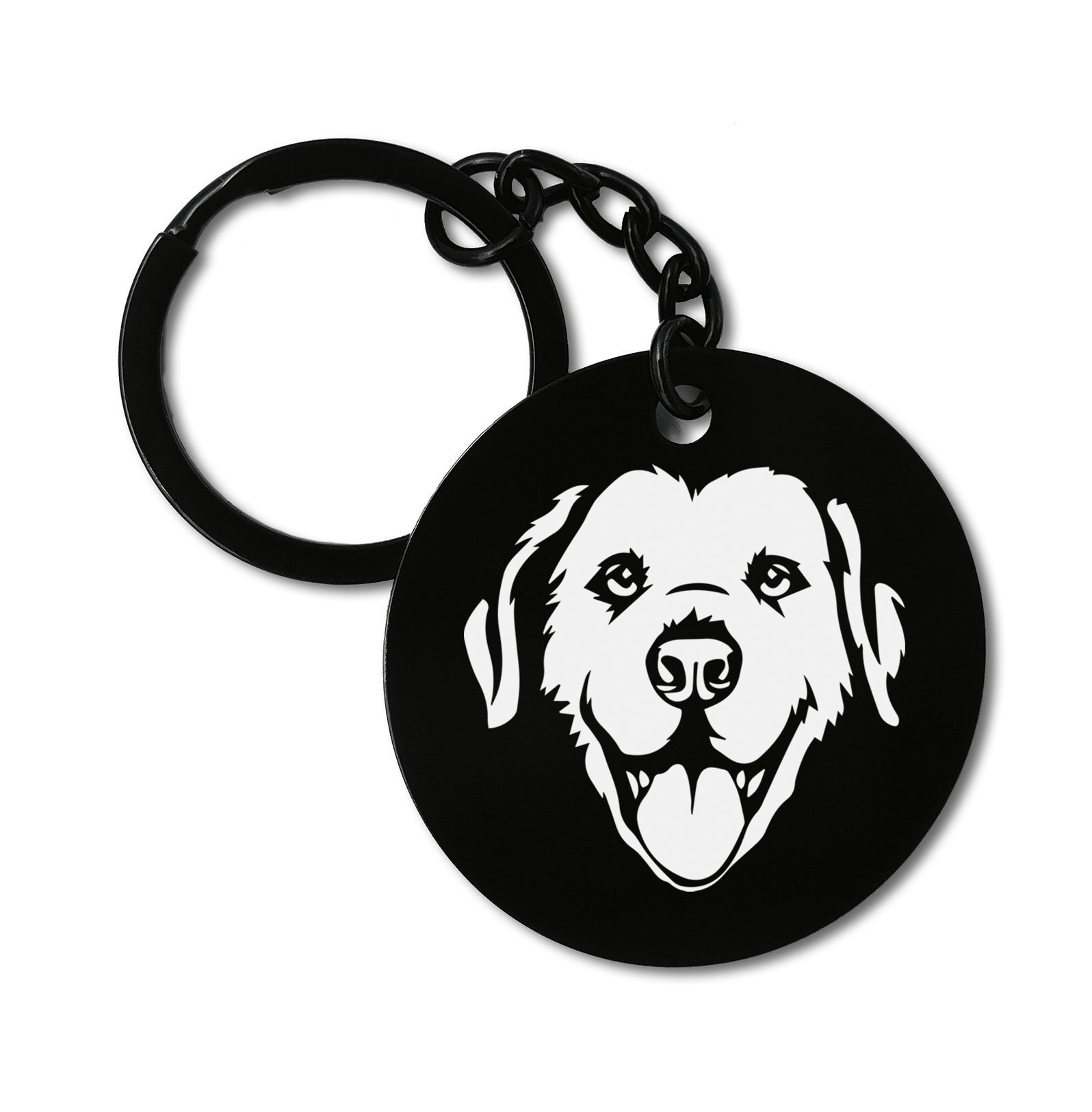 Kuvasz Dog Breed Graviruotas metalinis pakabukas su pasirenkamu užkabinimu