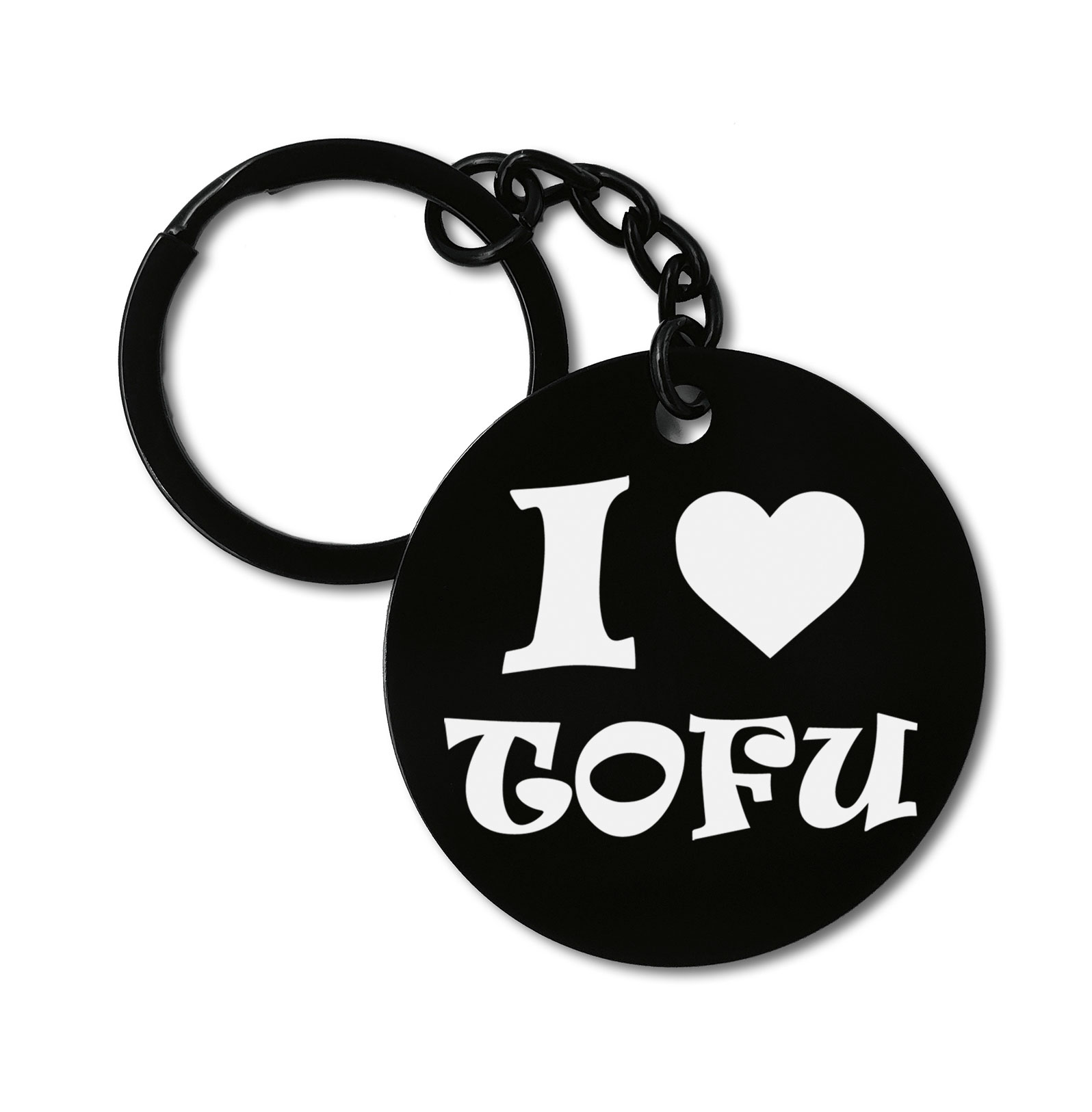 I Love Tofu Food Chinese Graviruotas metalinis pakabukas su pasirenkamu užkabinimu