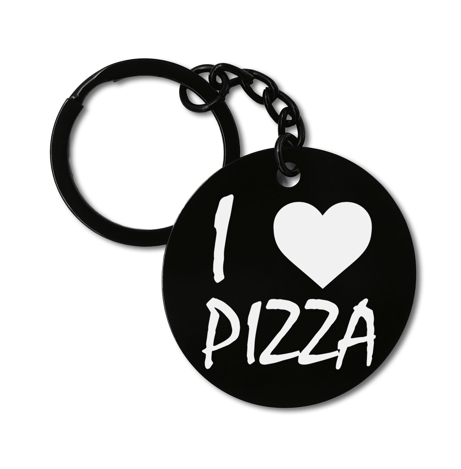 I Love Pizza Italian Food Graviruotas metalinis pakabukas su pasirenkamu užkabinimu