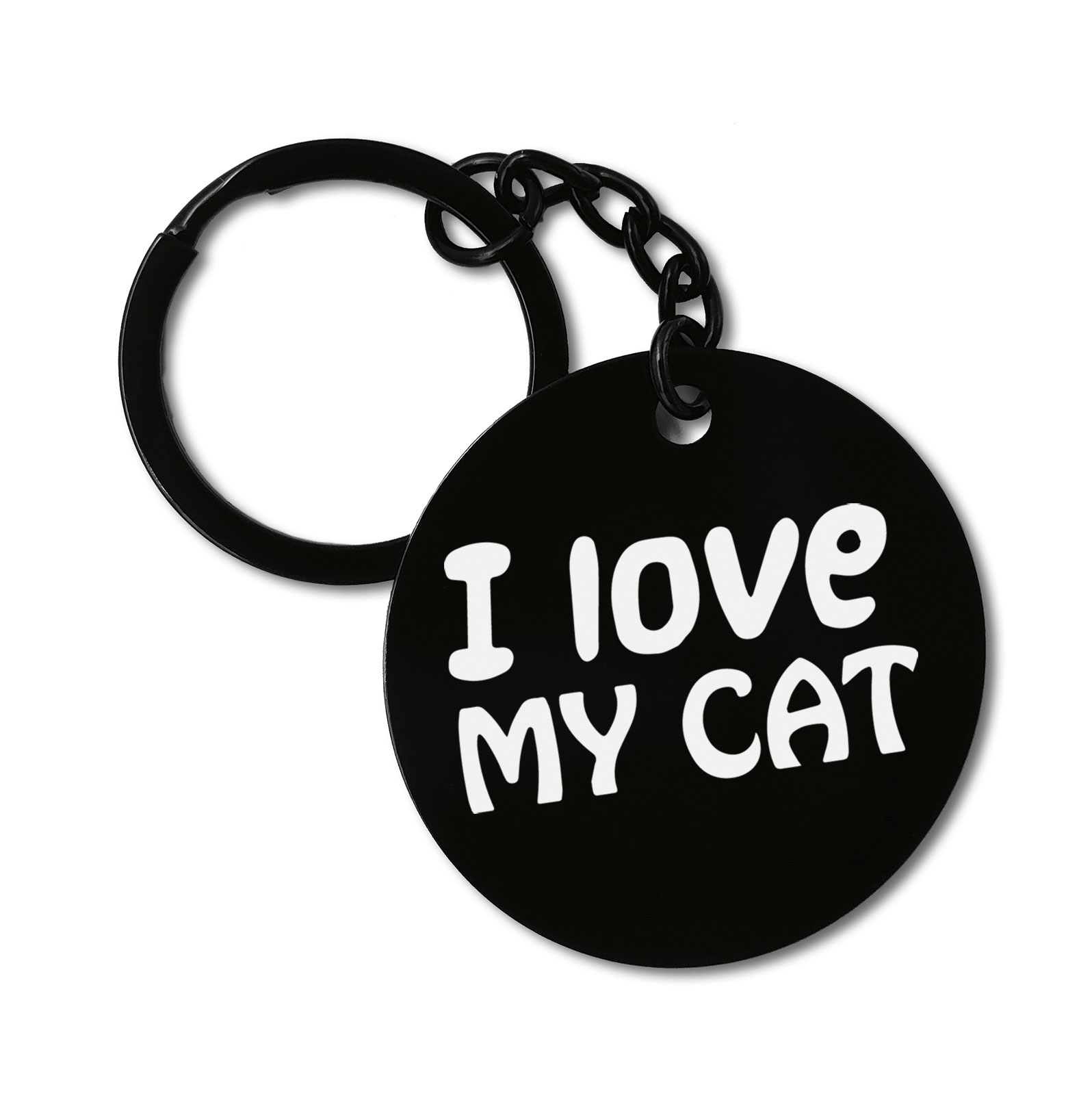 I Love My Cat Pets Graviruotas metalinis pakabukas su pasirenkamu užkabinimu