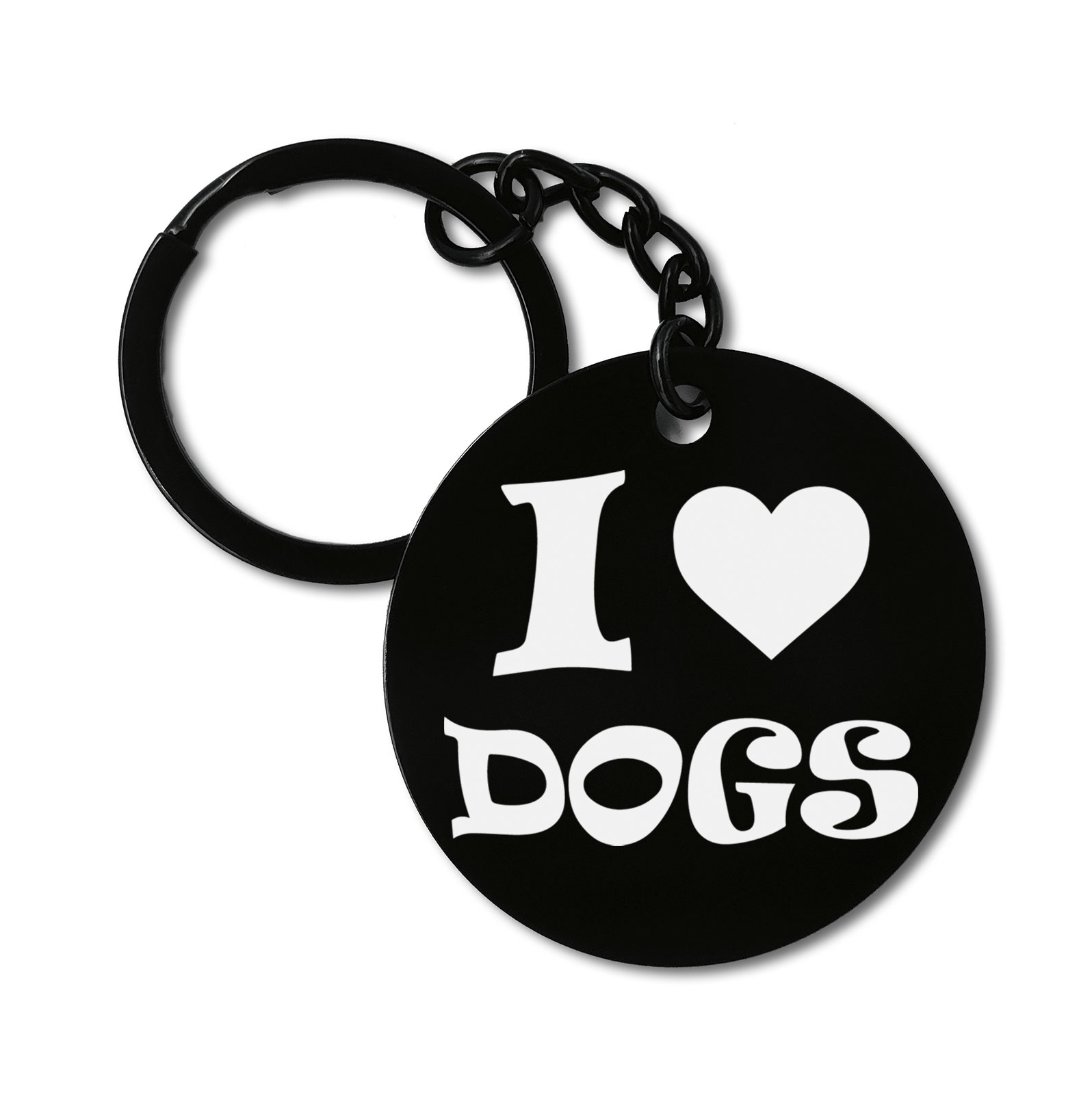 I Love Dogs Dog Lover Graviruotas metalinis pakabukas su pasirenkamu užkabinimu
