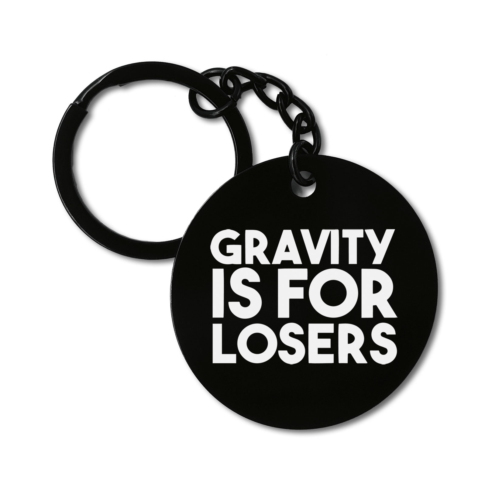 Gravity Is For Losers Calisthenics Funny Quote Graviruotas metalinis pakabukas su pasirenkamu užkabinimu