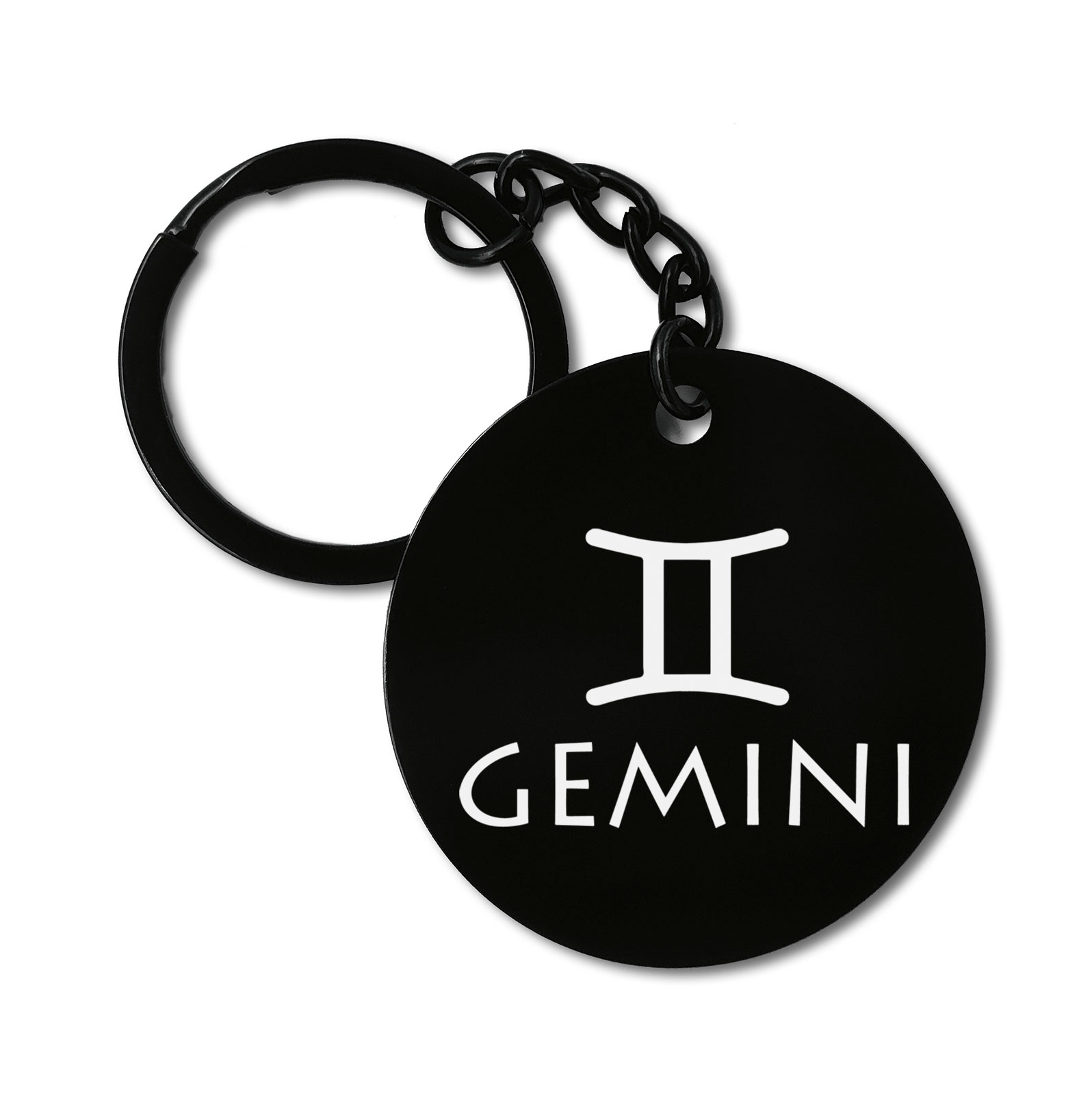 Gemini Zodiac Sign Birthday Graviruotas metalinis pakabukas su pasirenkamu užkabinimu